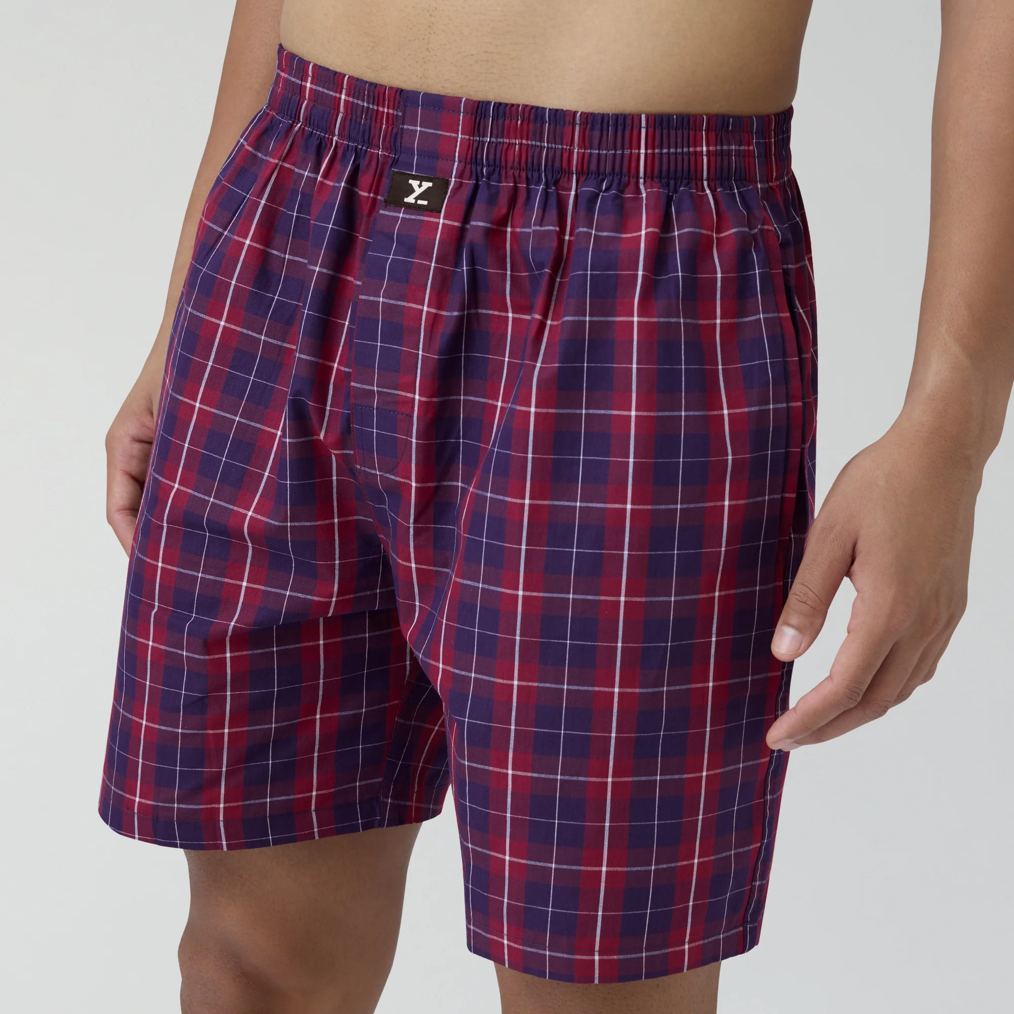 Checkmate Combed Cotton Boxer Shorts Autumn Maroon - Image 6