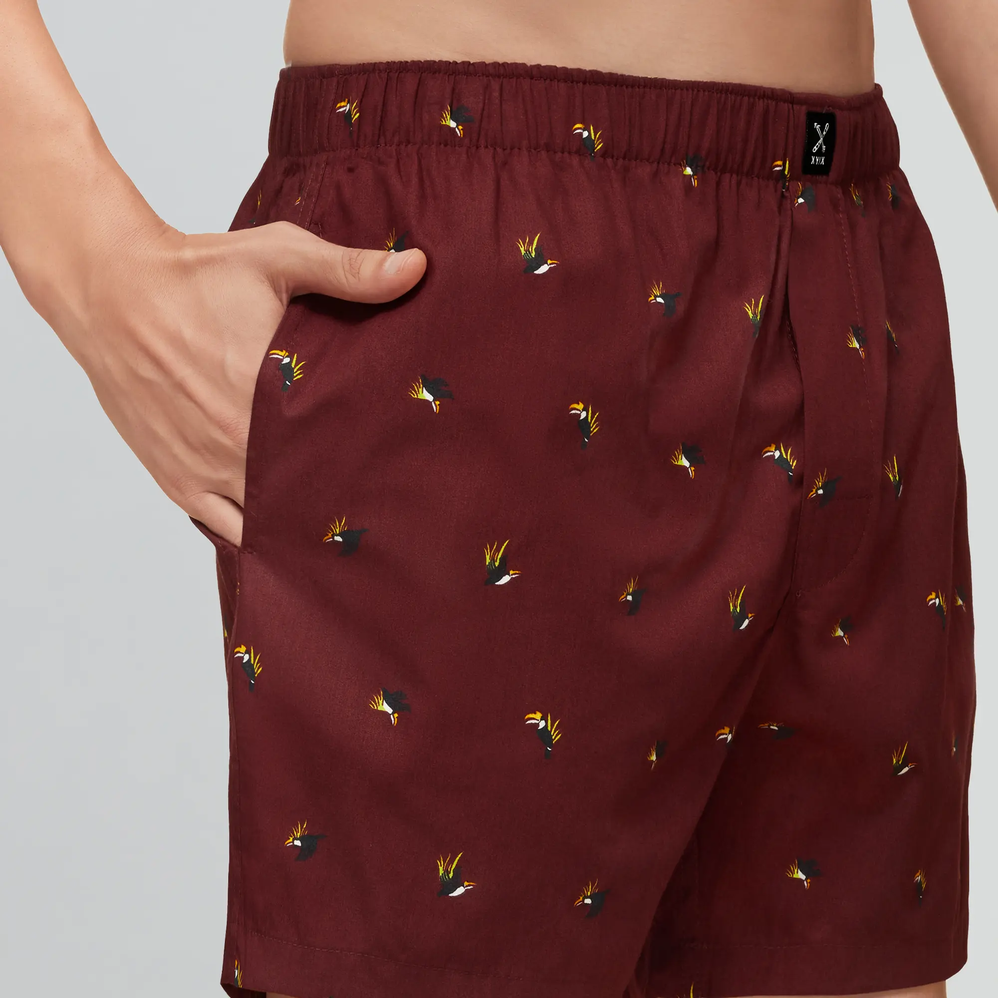 Savanna Cotton Boxers Hornbill Maroon - Image 6