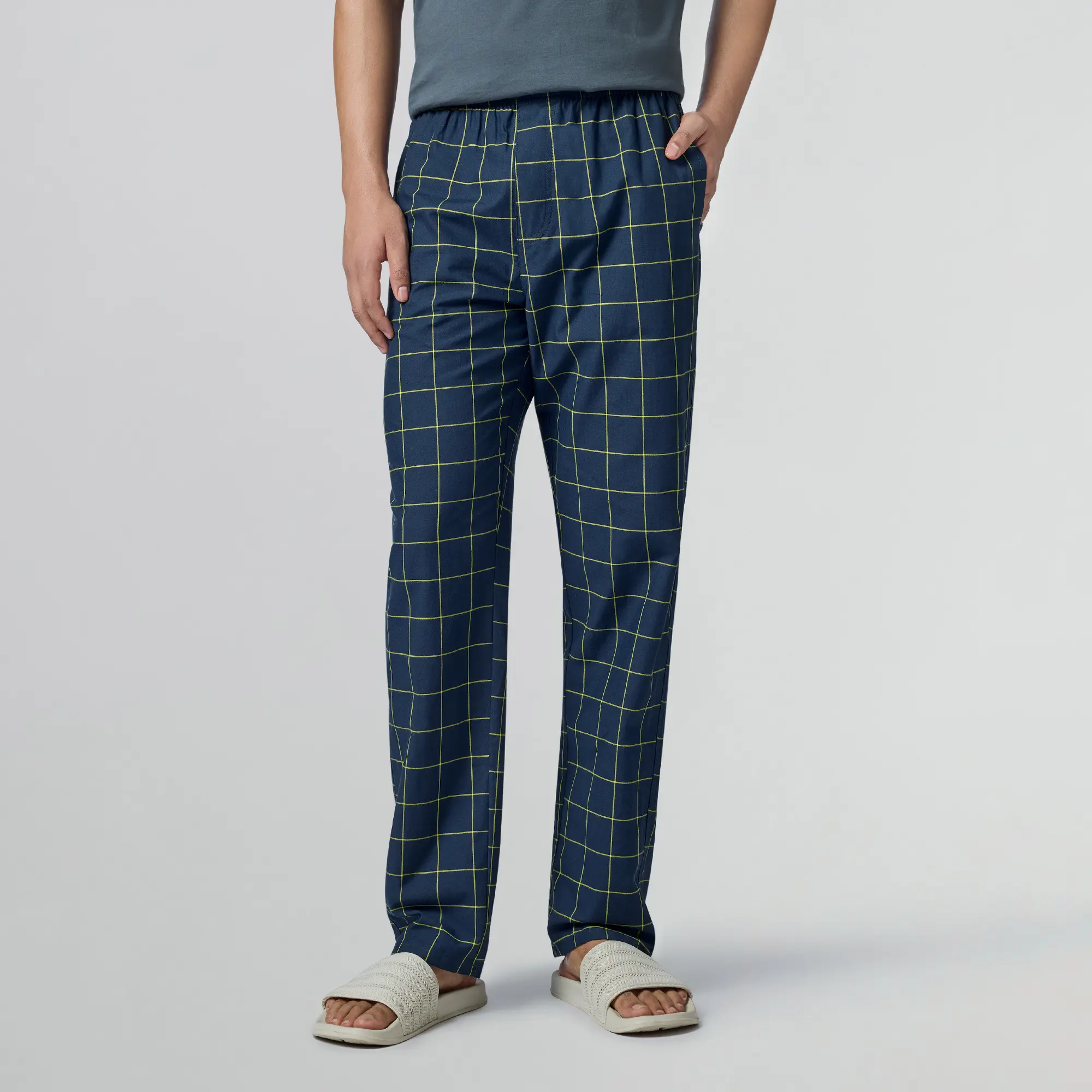 Checkmate Combed Cotton Pyjamas Lemon Burst - Image 2