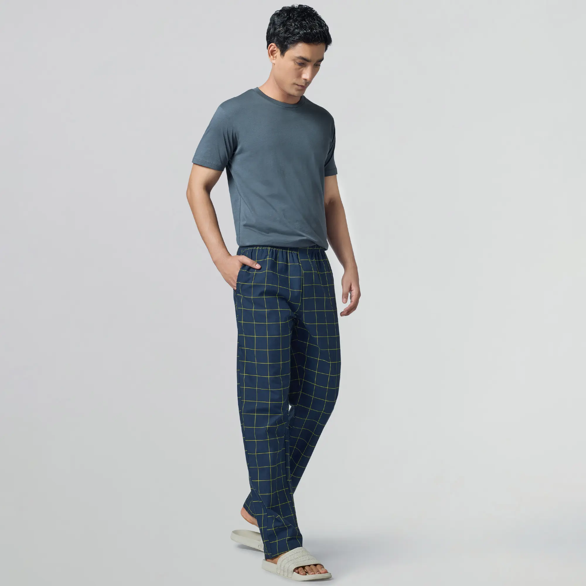 Checkmate Combed Cotton Pyjamas Lemon Burst - Image 4