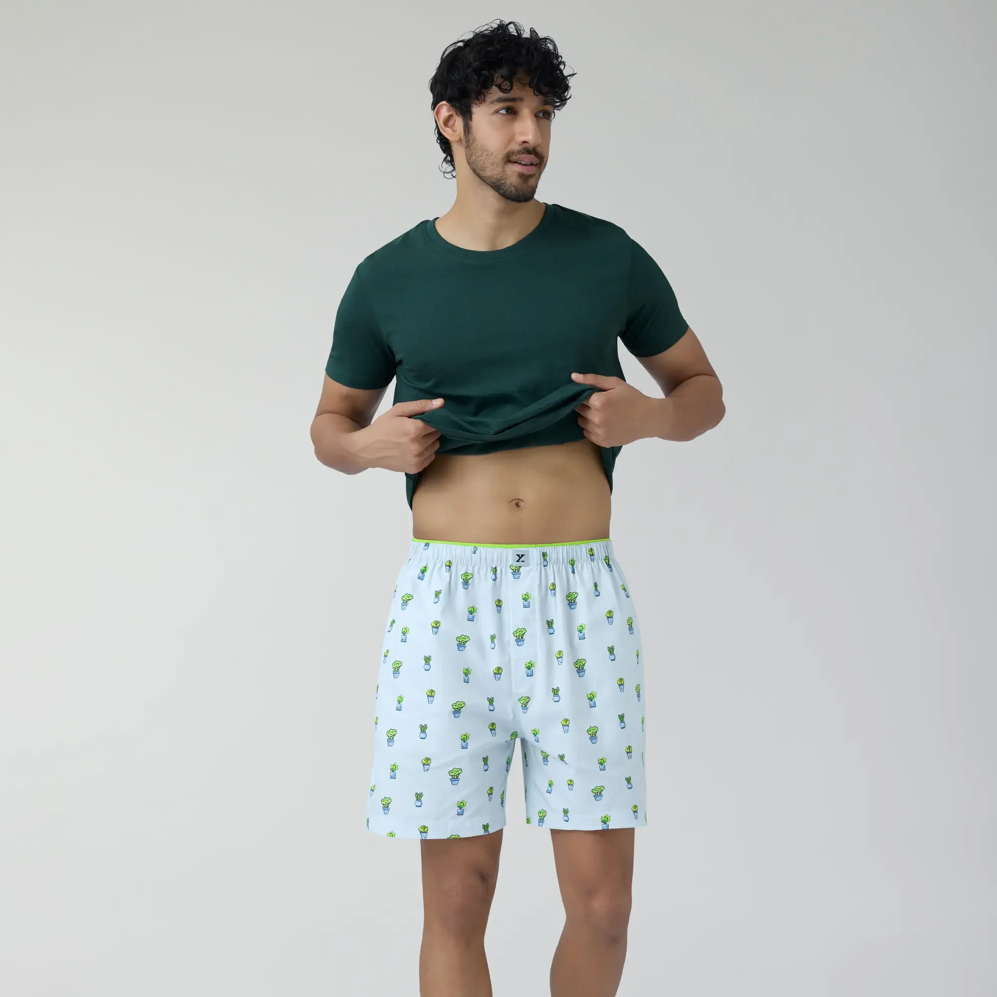 Renew Combed Cotton Boxer Shorts Ice Blue - Image 3