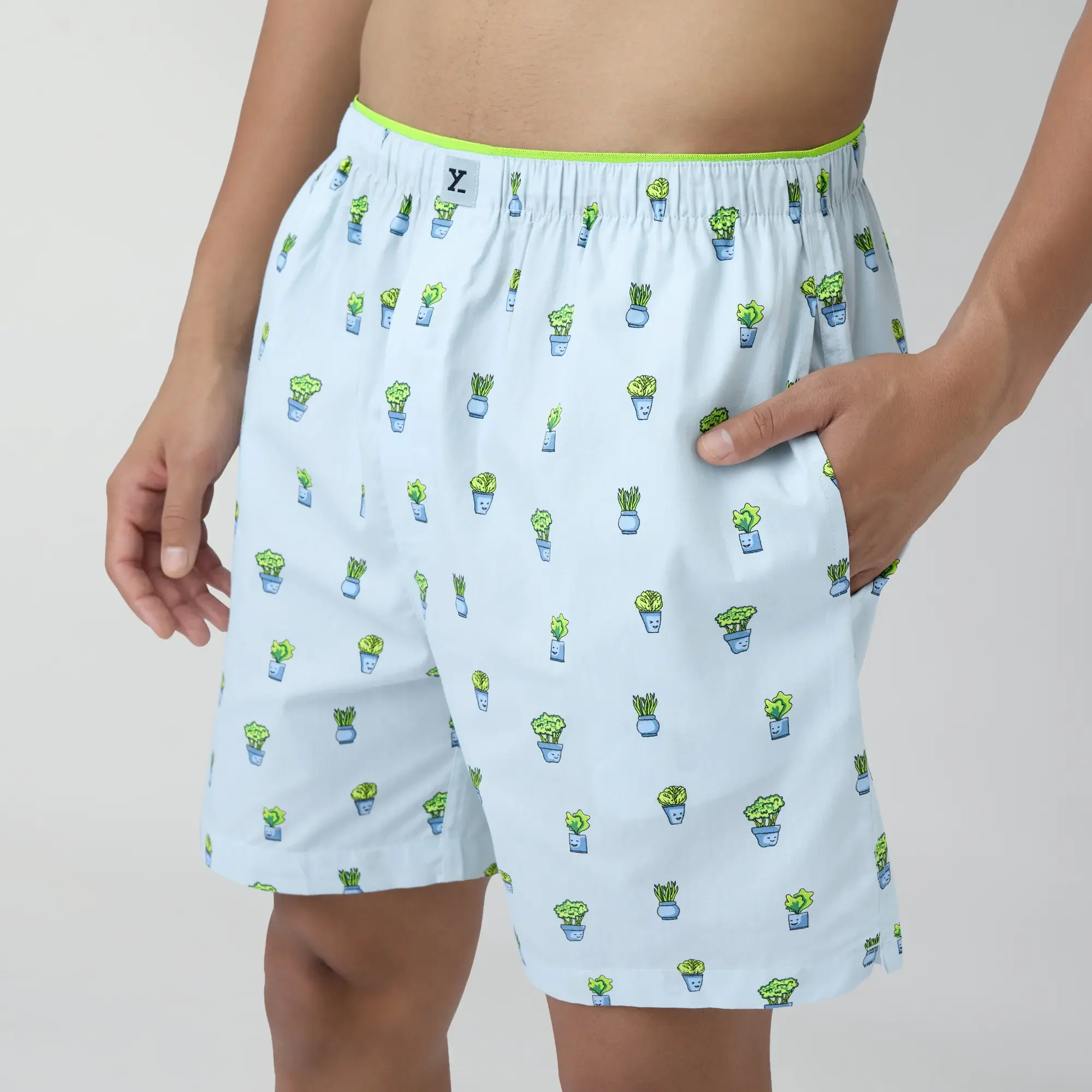 Renew Combed Cotton Boxer Shorts Ice Blue - Image 6