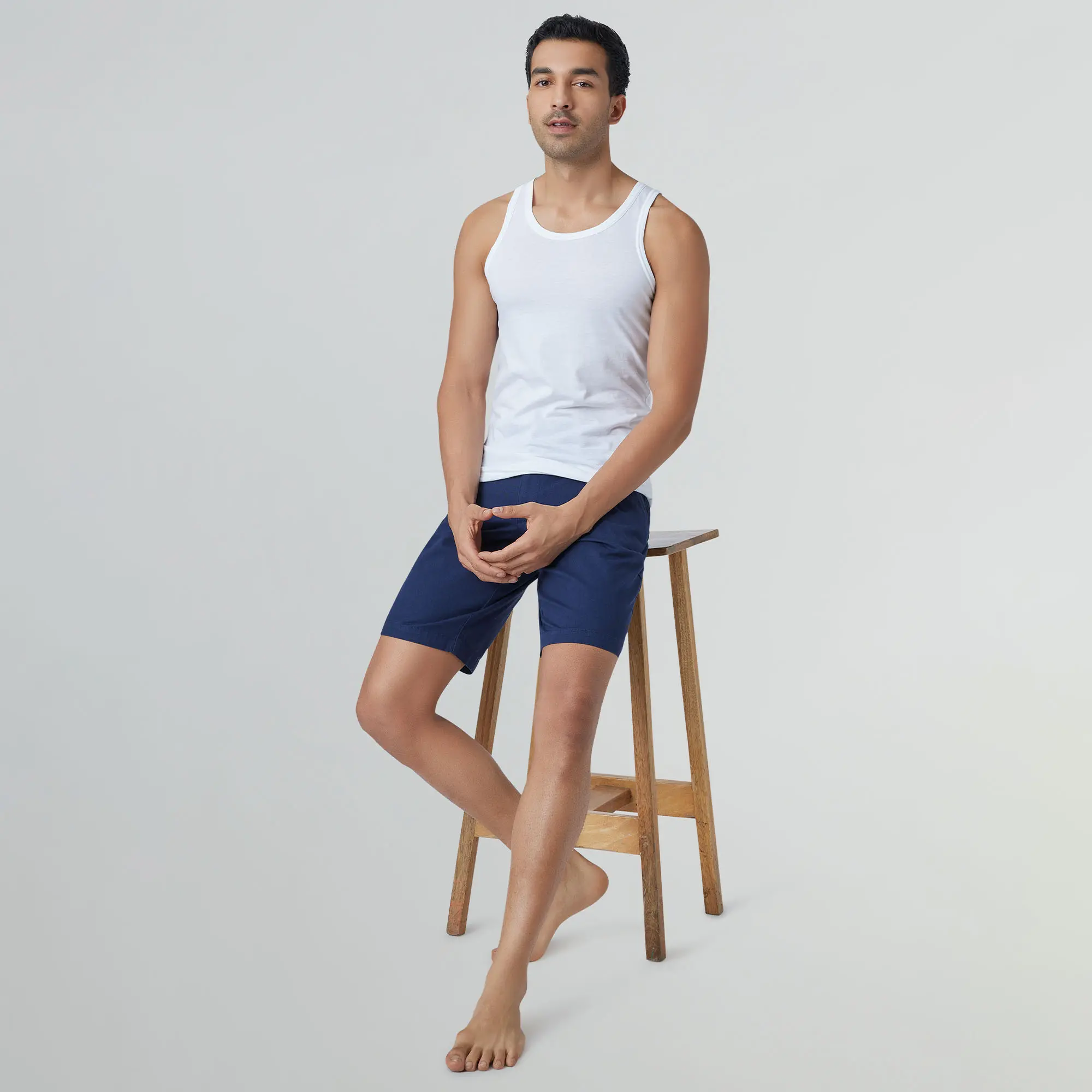 Ace Modal-Cotton Round Neck Vests Polar White Regular Fit - Image 4