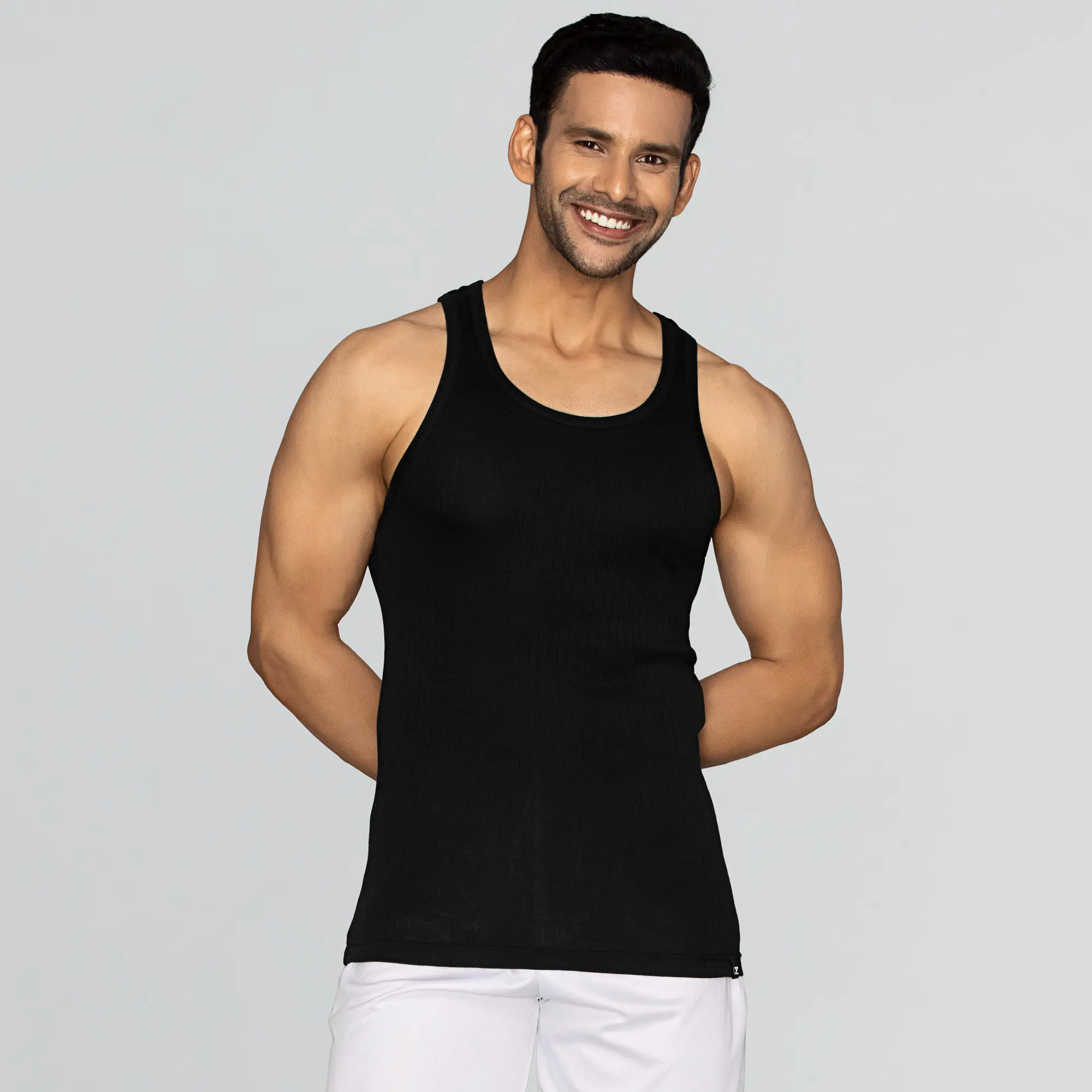 Nova Round Neck Racer Back Vest Black Knight - Image 2
