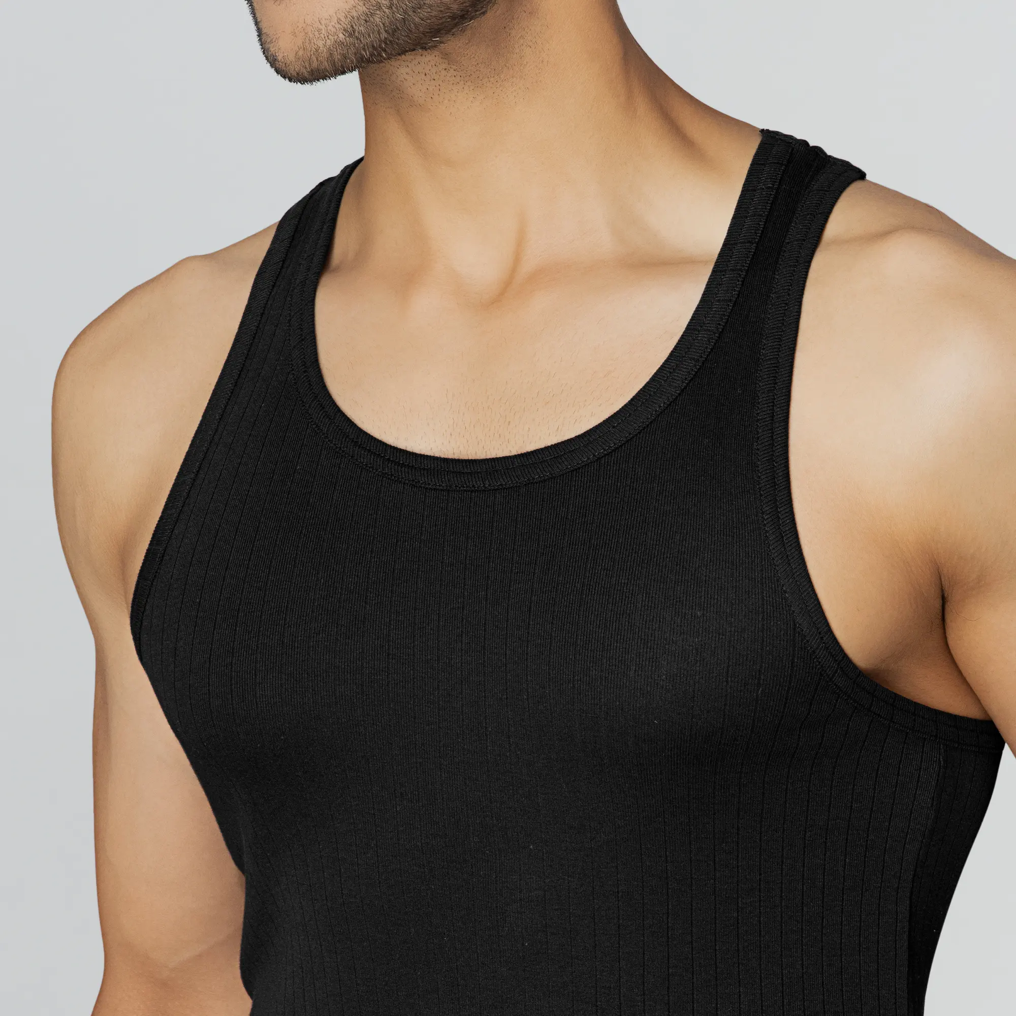 Nova Round Neck Racer Back Vest Black Knight - Image 6