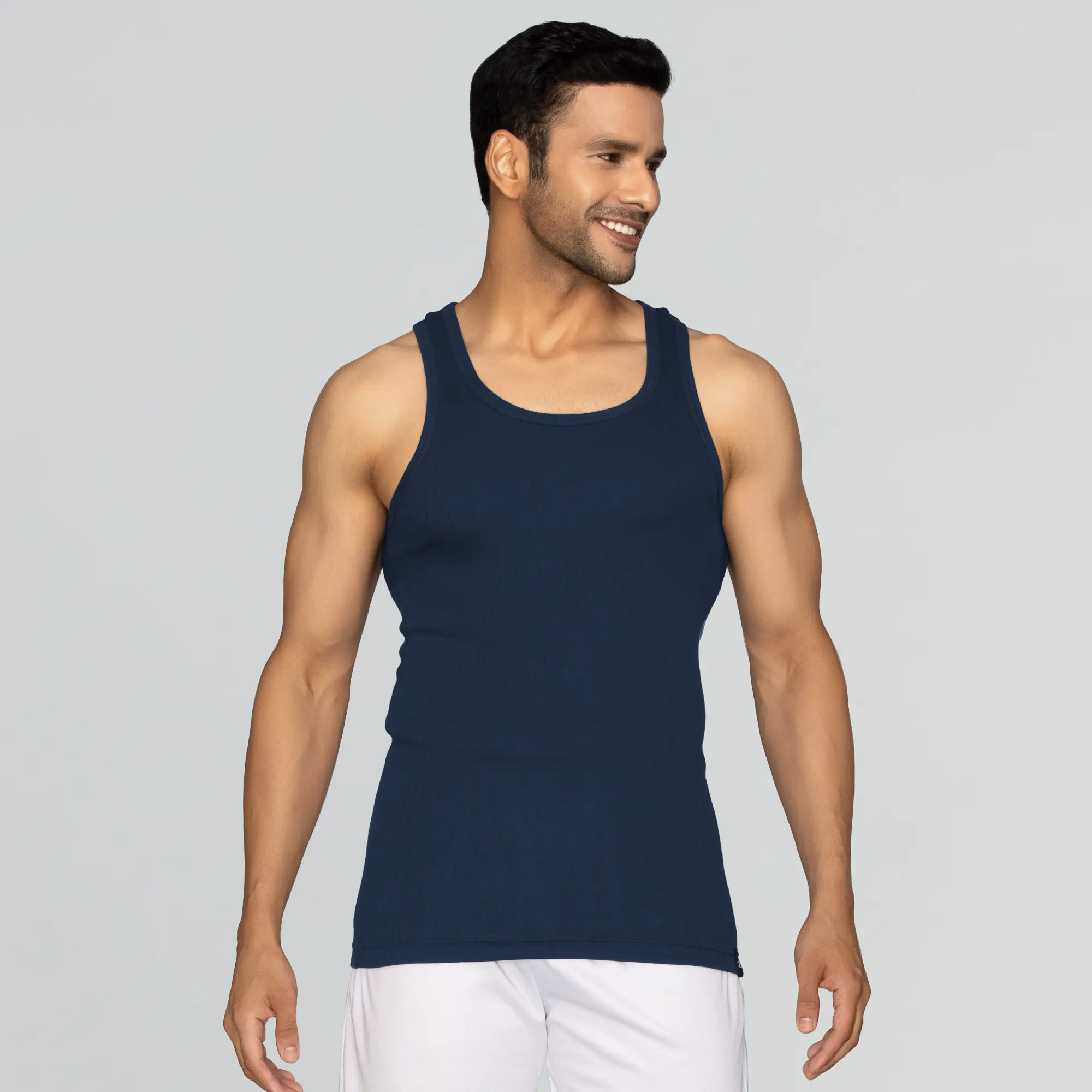 Nova Round Neck Racer Back Vest Midnight Blue - Image 2