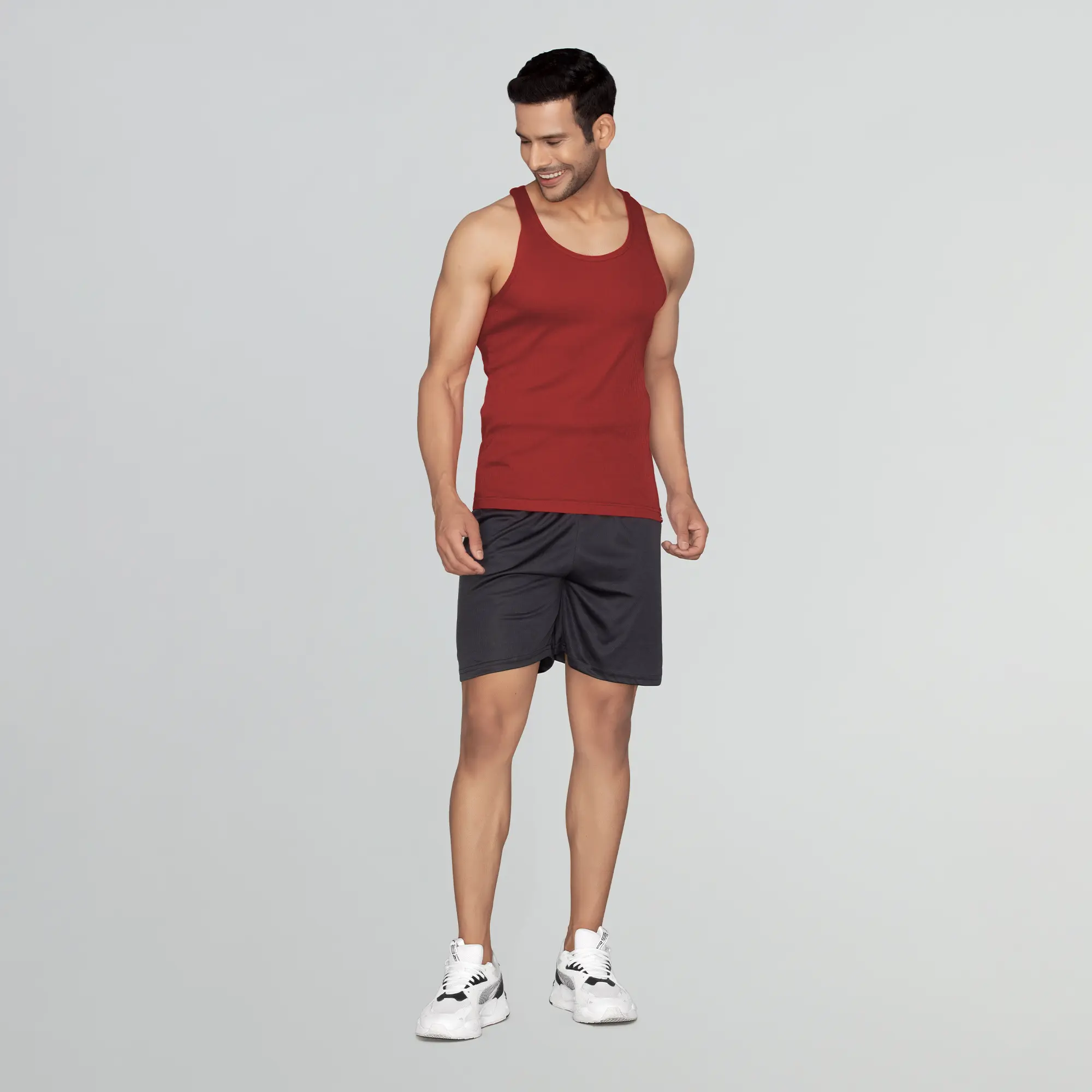 Nova Round Neck Racer Back Vest Rio Red - Image 2