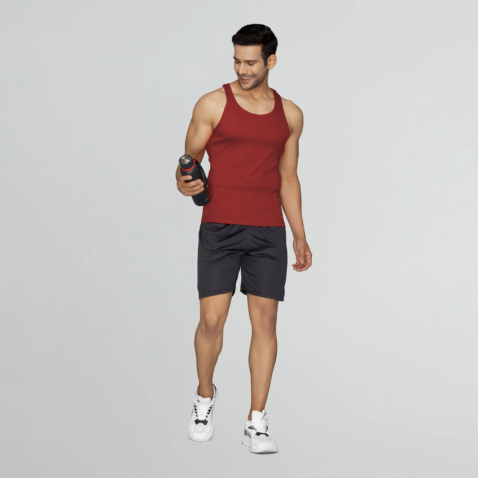 Nova Round Neck Racer Back Vest Rio Red - Image 4