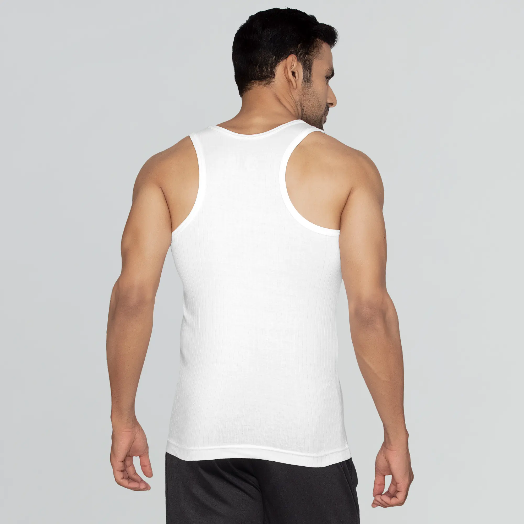 Nova Round Neck Racer Back Vest Polar White - Image 5