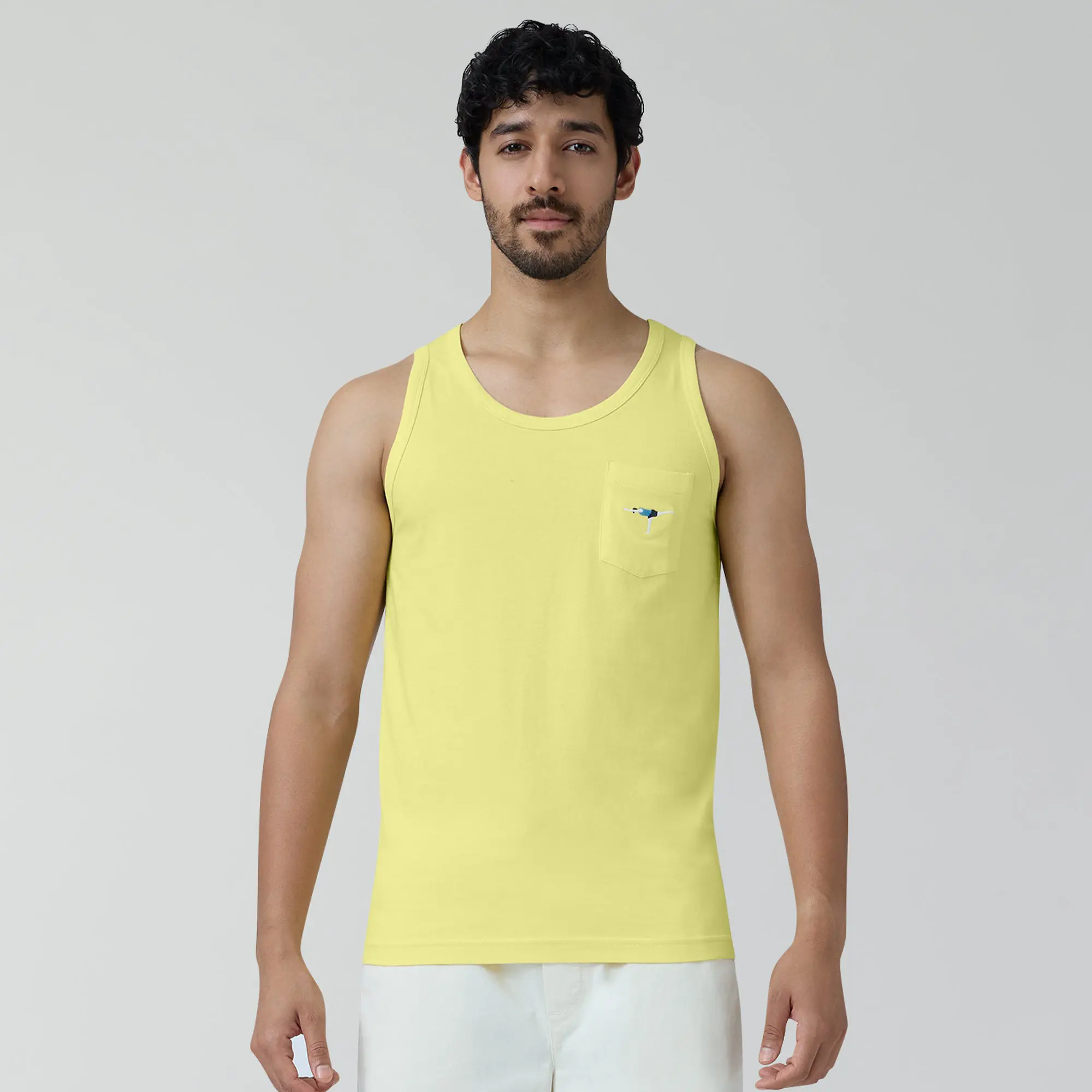 Renew Combed Cotton Tank Tops Butter Yellow - Image 2