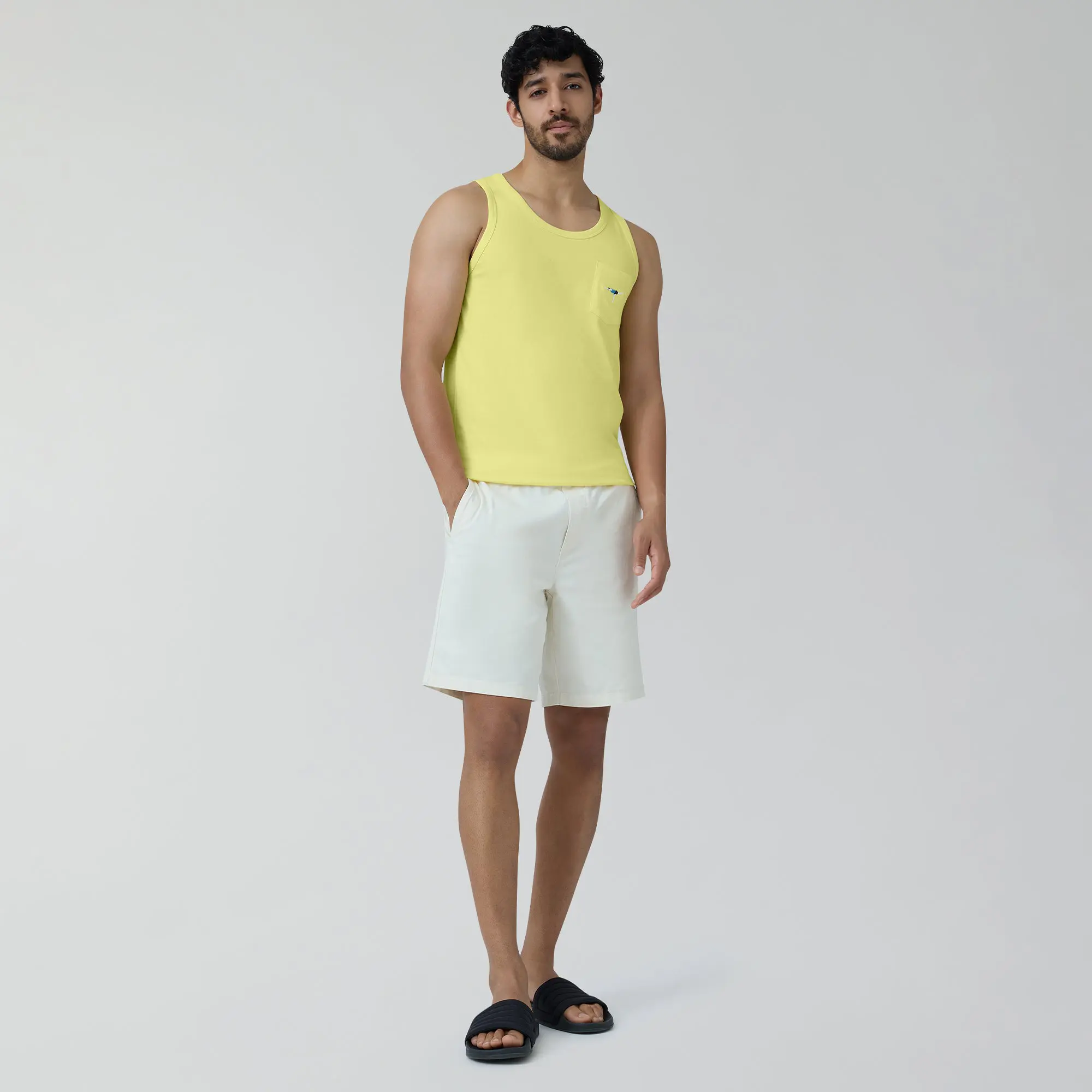 Renew Combed Cotton Tank Tops Butter Yellow - Image 4
