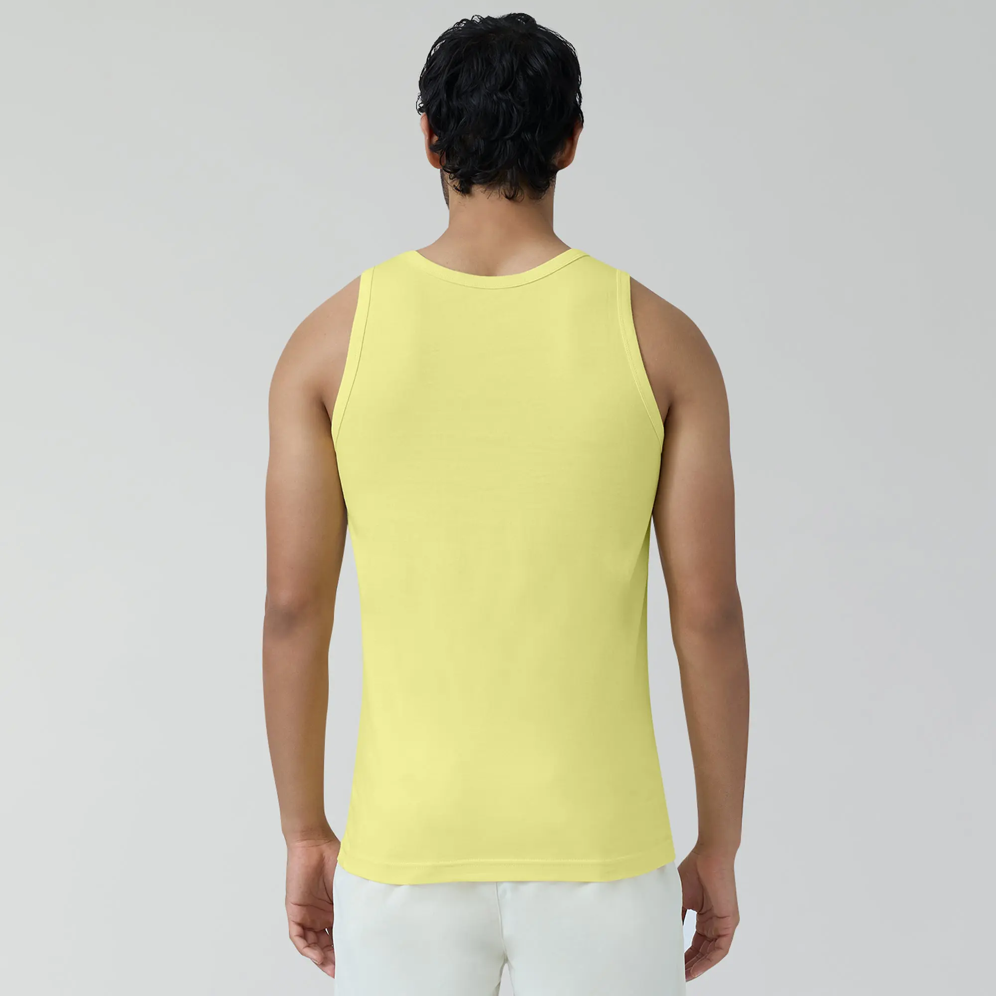 Renew Combed Cotton Tank Tops Butter Yellow - Image 5