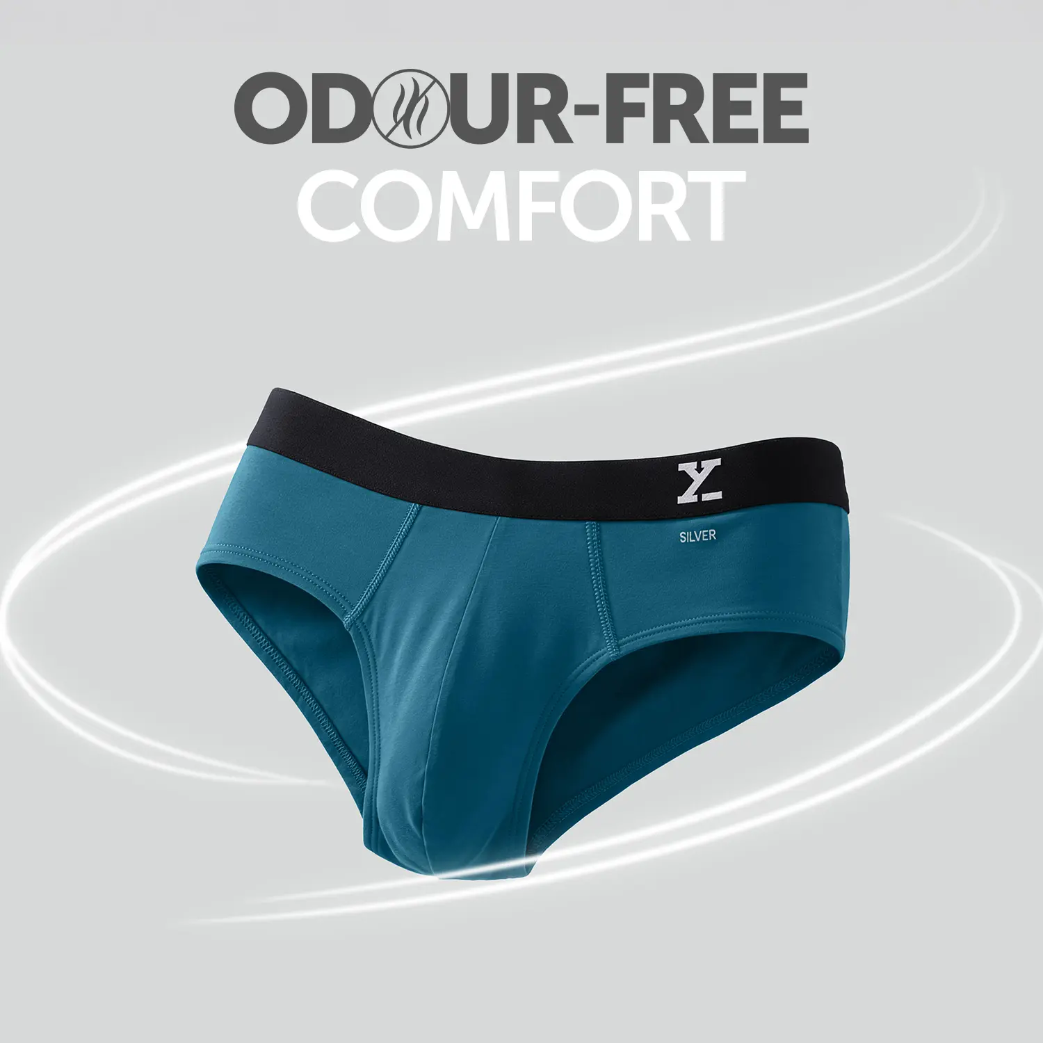 Aero Silver Cotton Briefs Green Emerald - Image 2