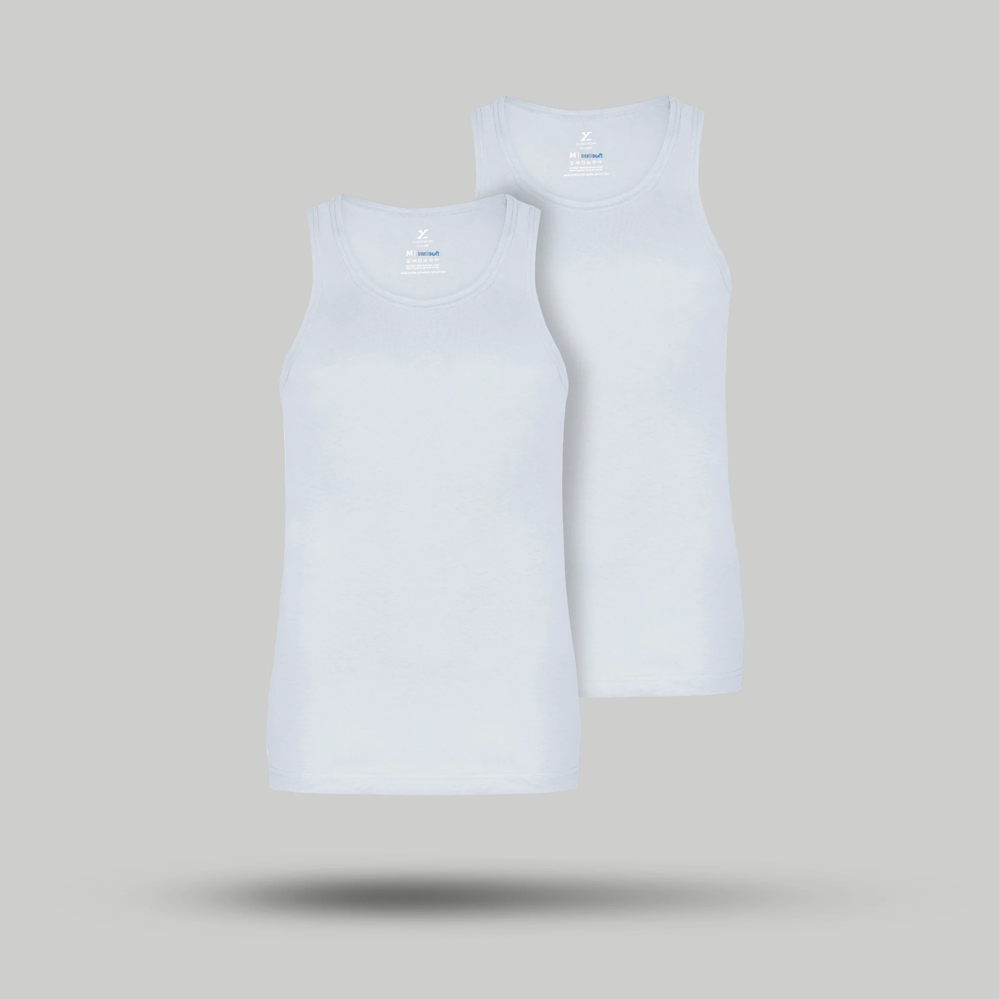Ace Modal-Cotton Round Neck Vests Polar White Regular Fit (Pack of 2) - Image 2