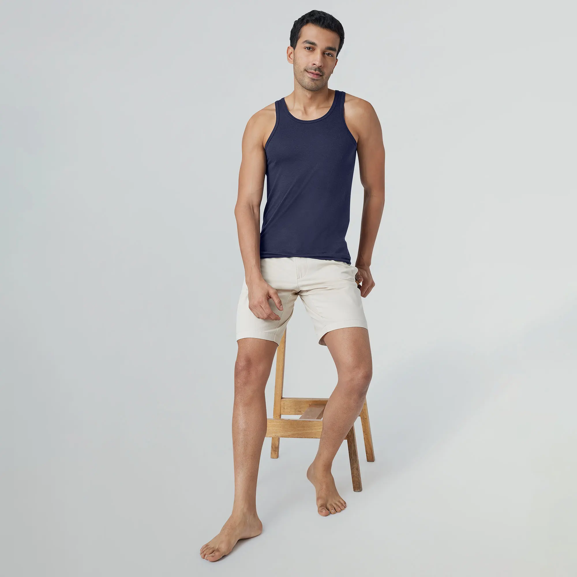 Ace Modal-Cotton Vest Midnight Blue - Image 4