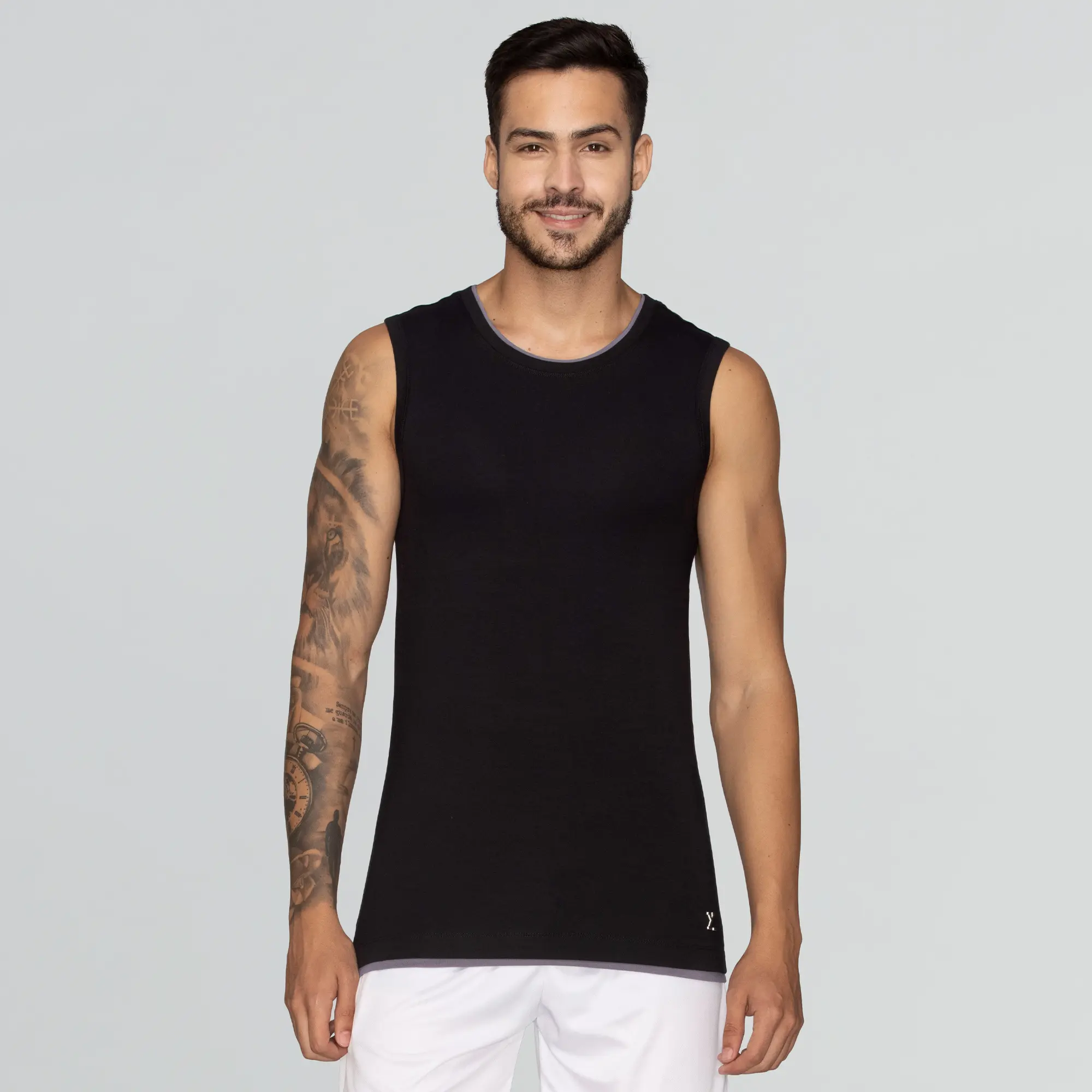 Activo Combed Cotton Gym Vest Black Knight - Image 2