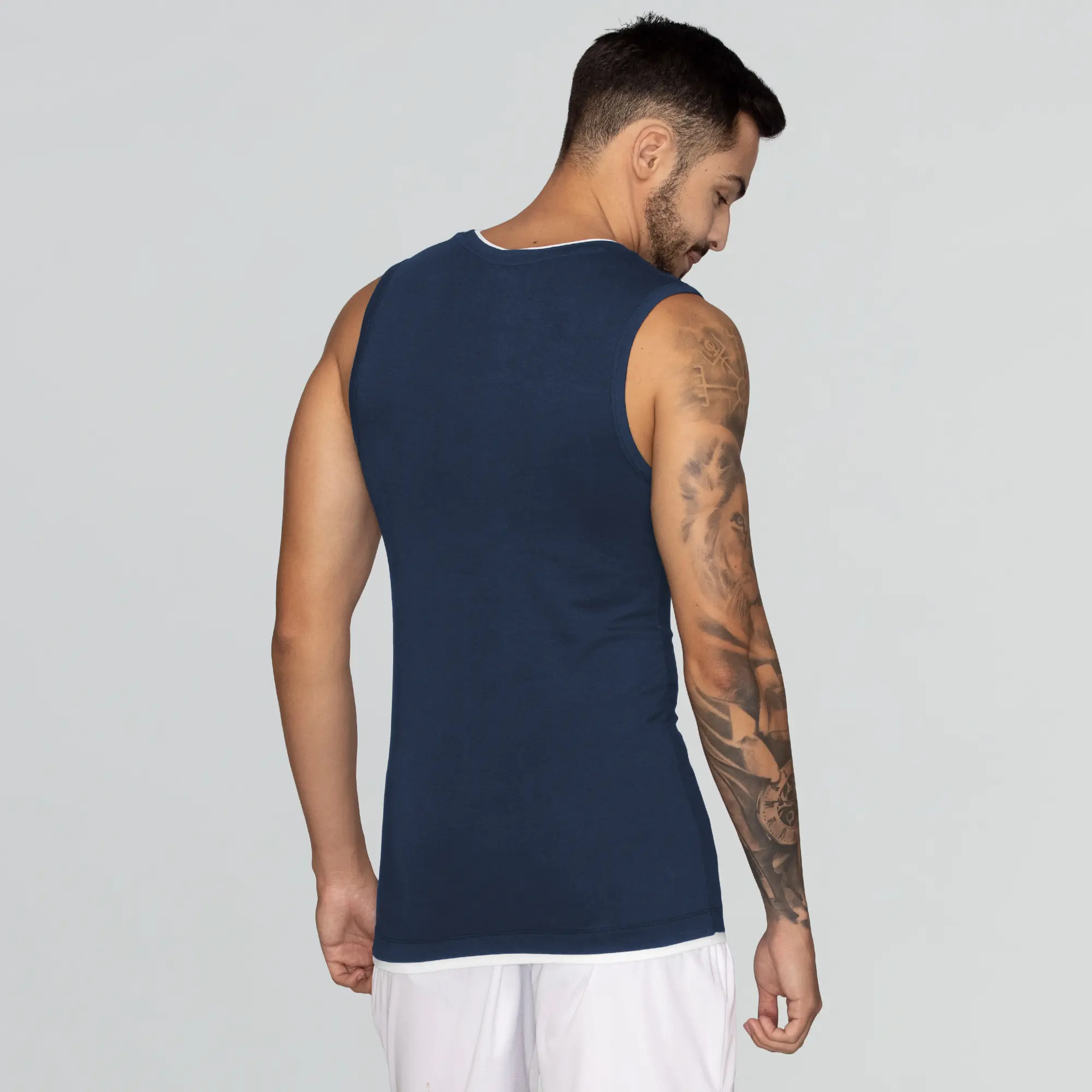 Activo Combed Cotton Gym Vest Estate Blue - Image 5