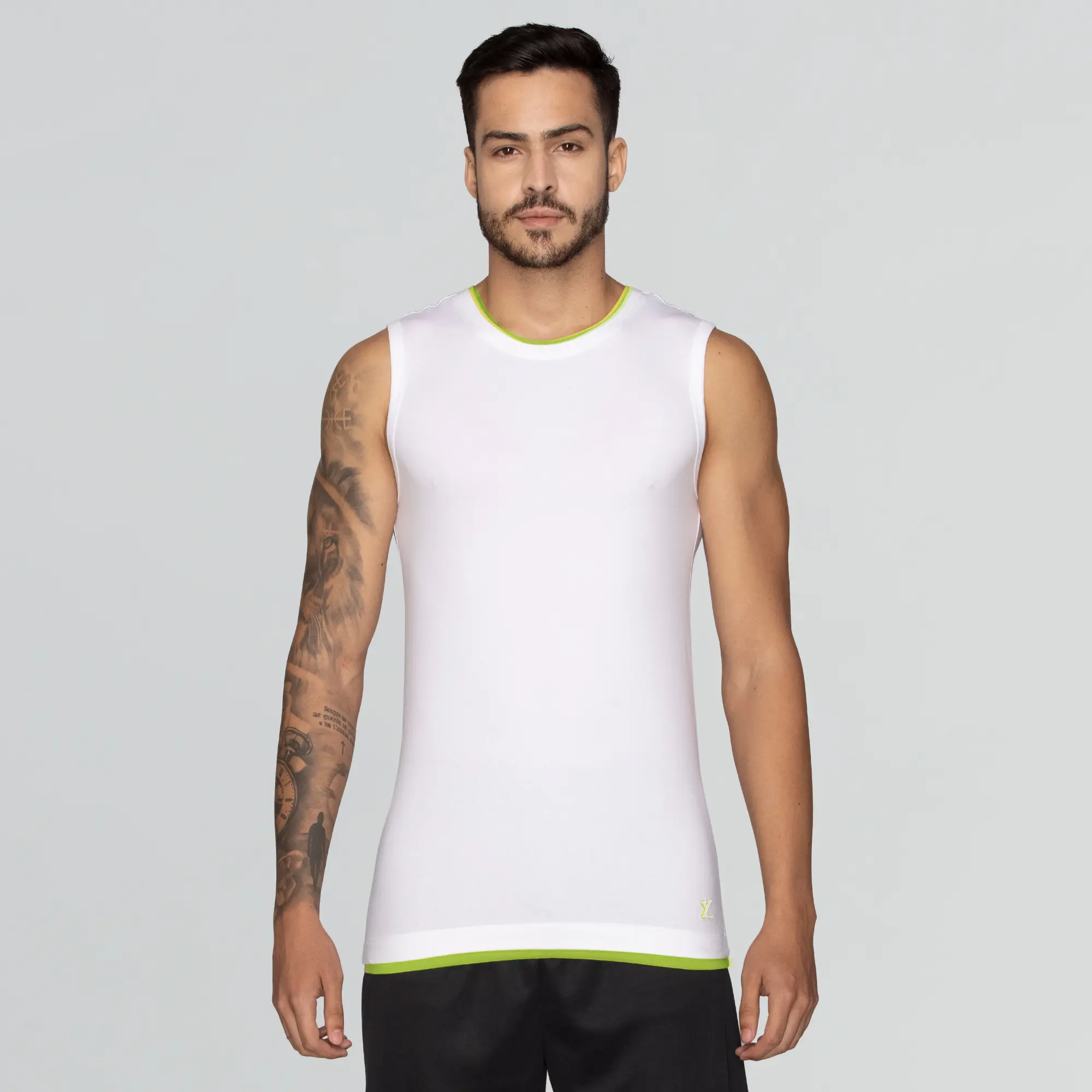 Activo Combed Cotton Gym Vest Polar White - Image 2