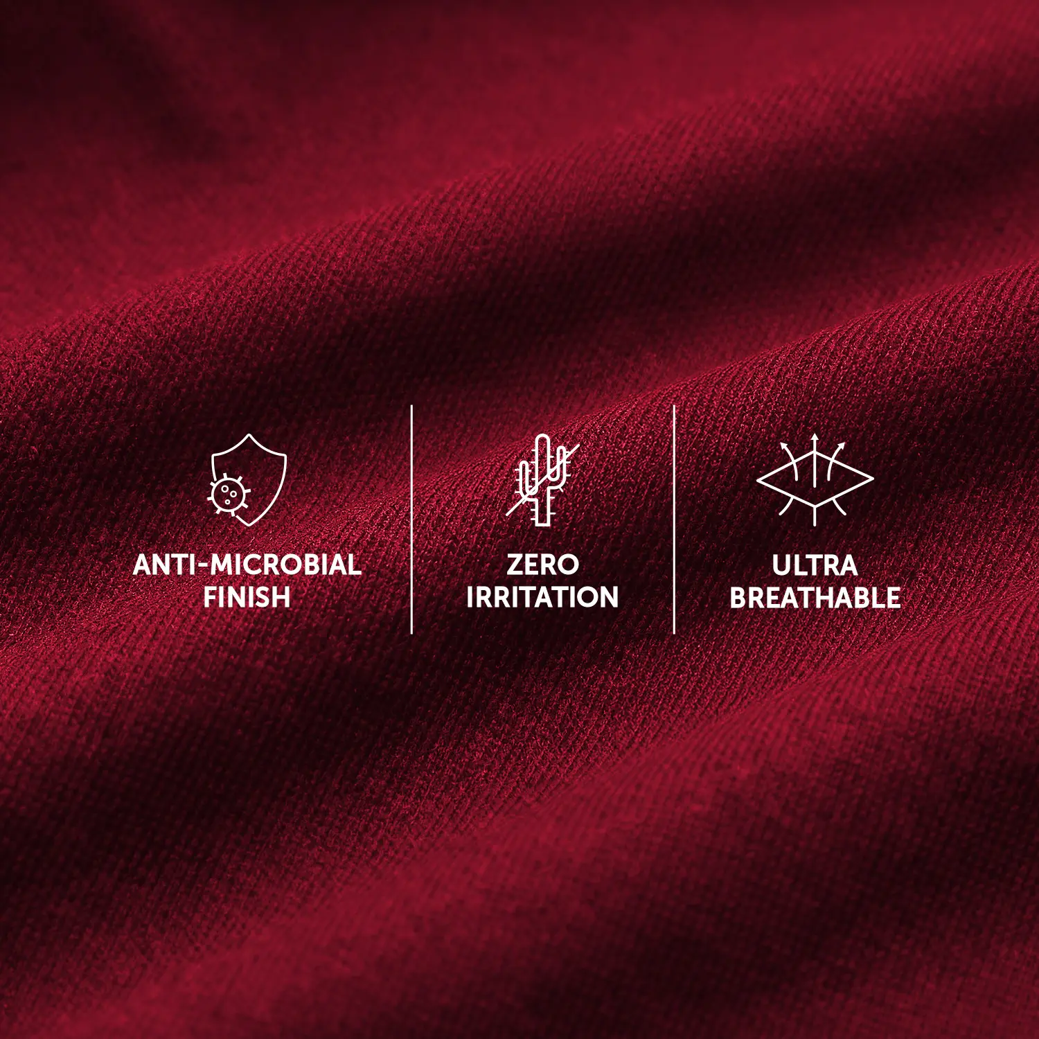 Aero Silver Cotton Trunks Bold Burgundy - Image 3