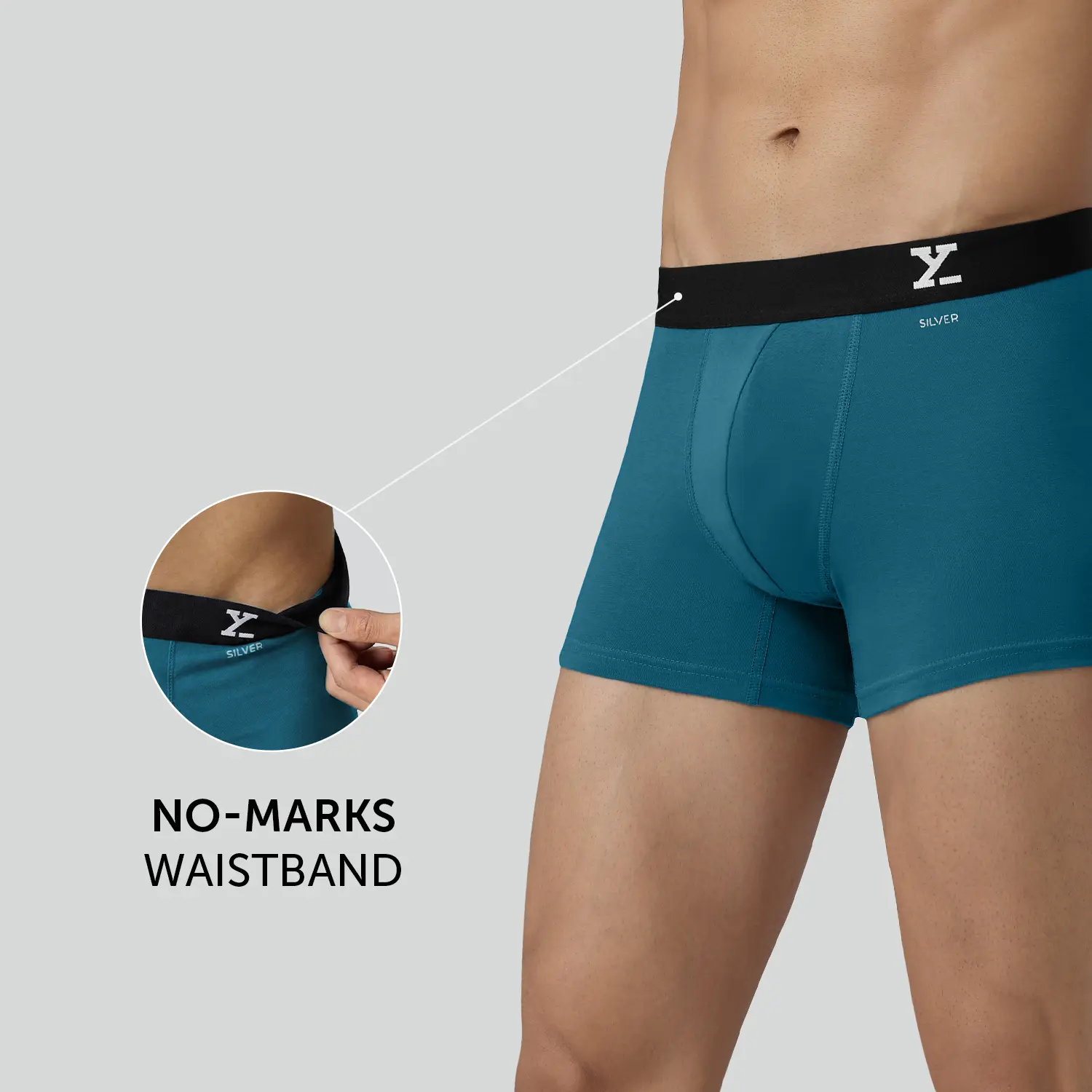 Aero Silver Cotton Trunks Green Emerald - Image 4