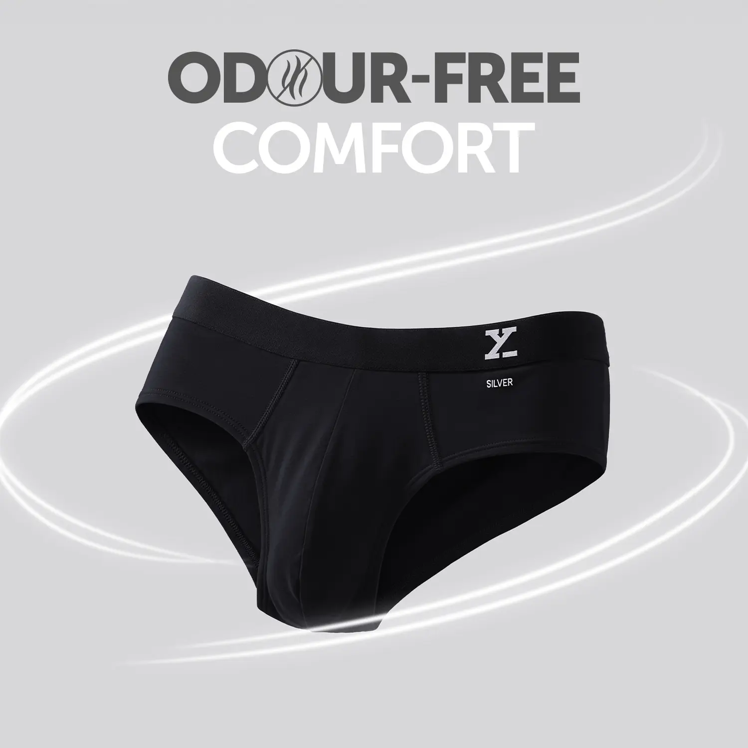 Aero Silver Cotton Briefs Black Knight - Image 2