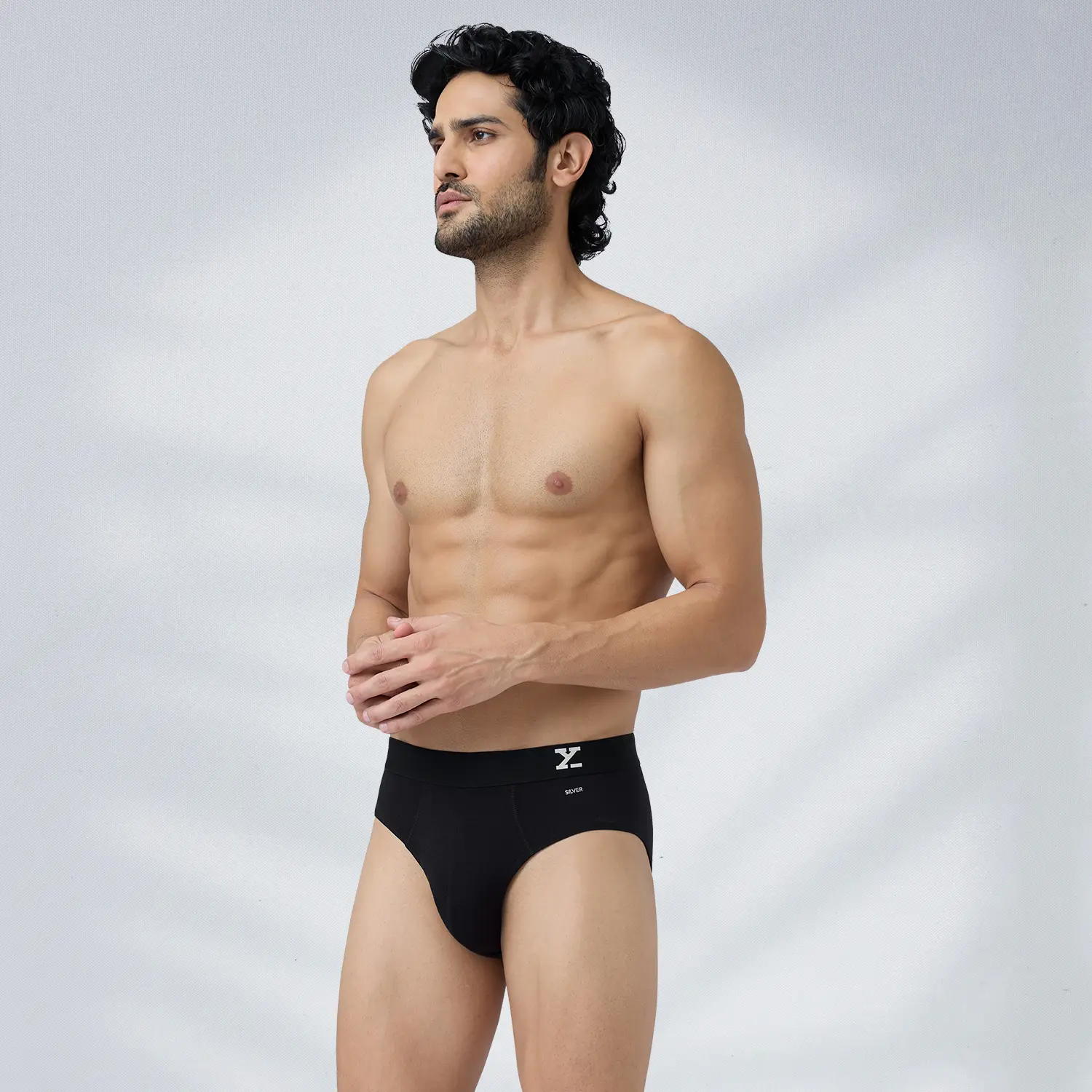 Aero Silver Cotton Briefs Black Knight - Image 5