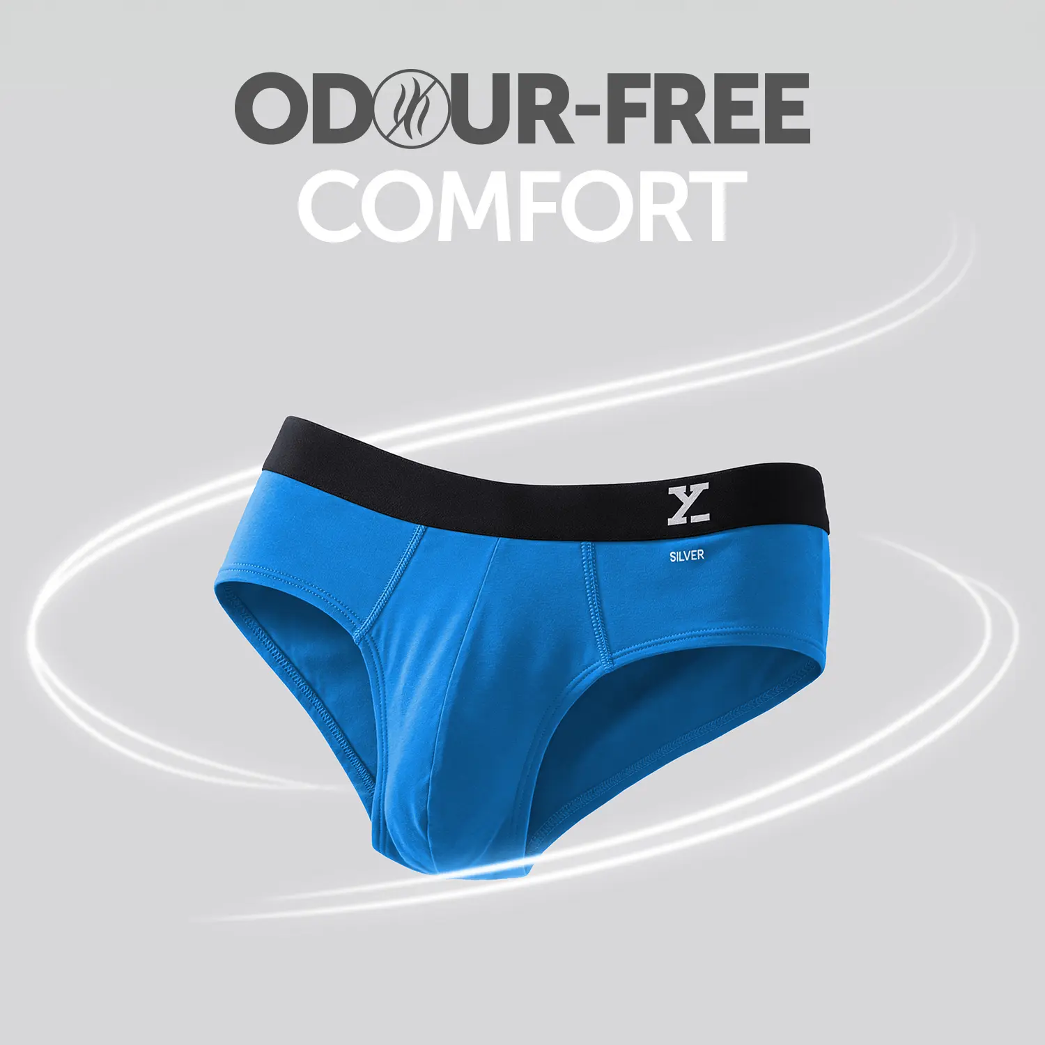 Aero Silver Cotton Briefs Pacific Blue - Image 2