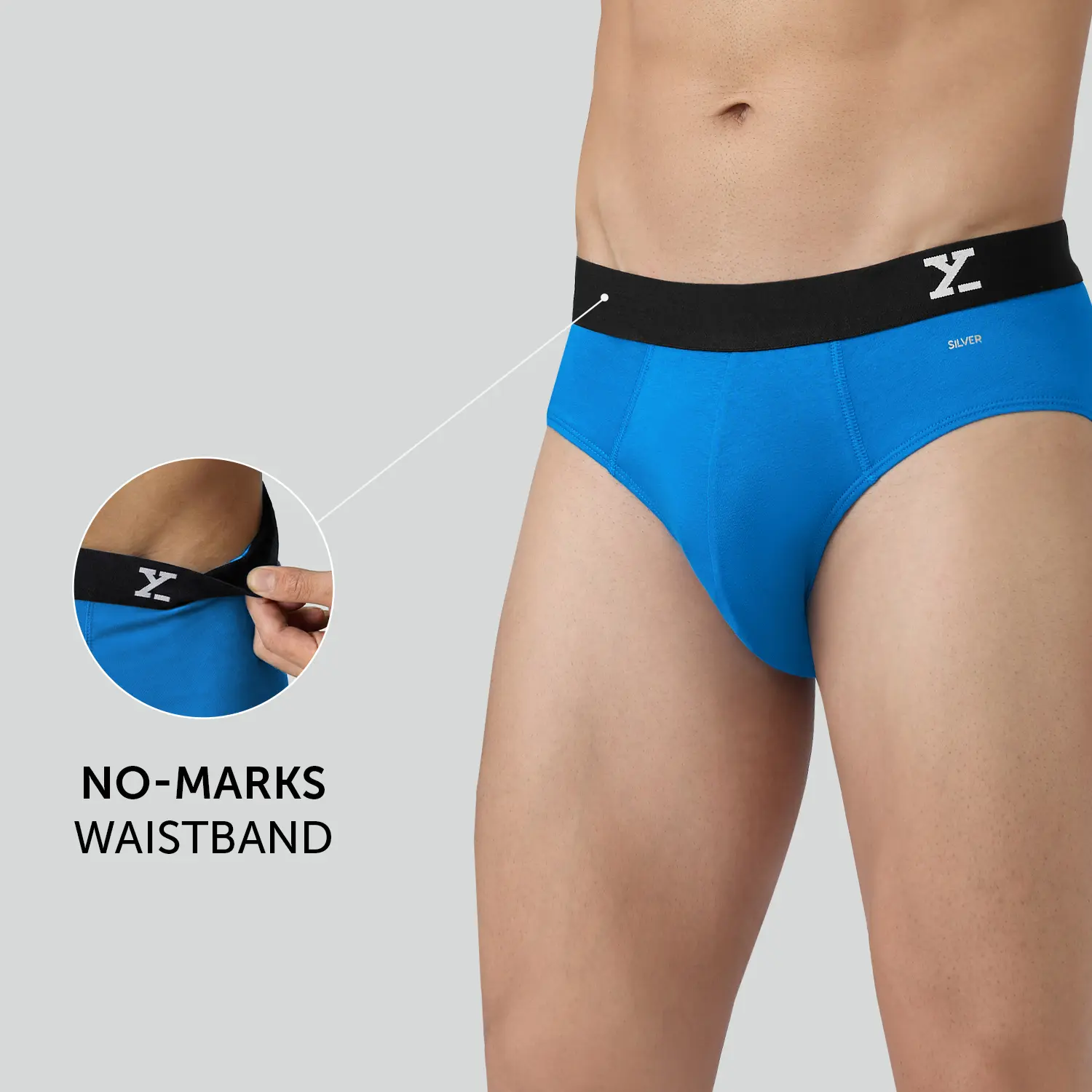 Aero Silver Cotton Briefs Pacific Blue - Image 4