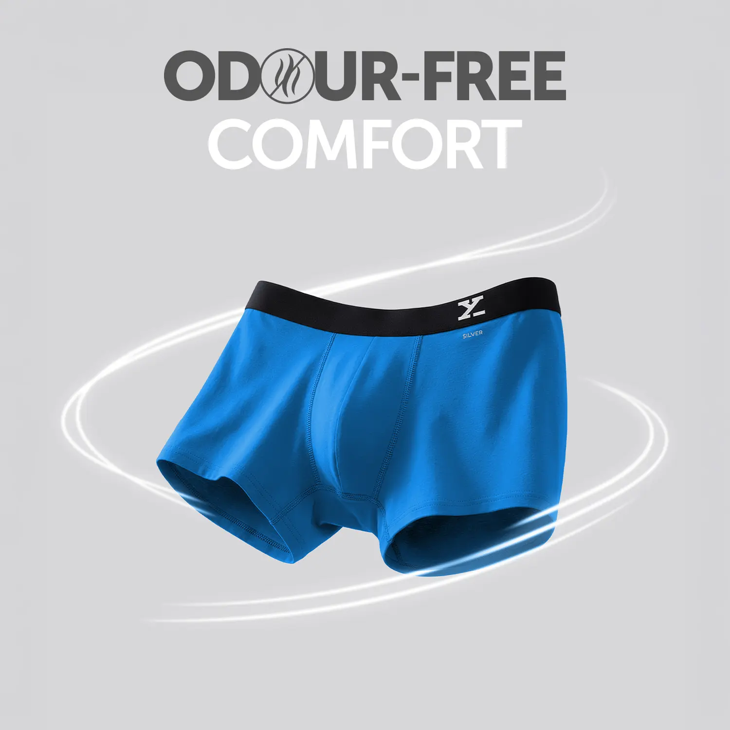 Aero Silver Cotton Trunks Pacific Blue - Image 2