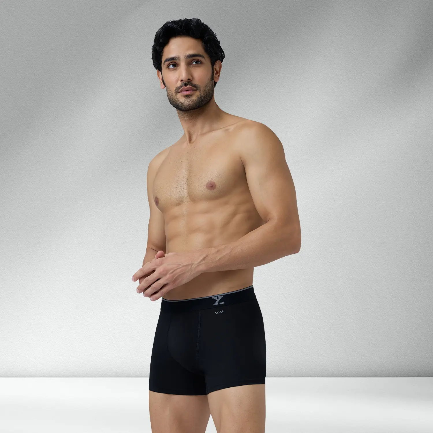 Traq Silver Cotton Trunks Black Knight - Image 5