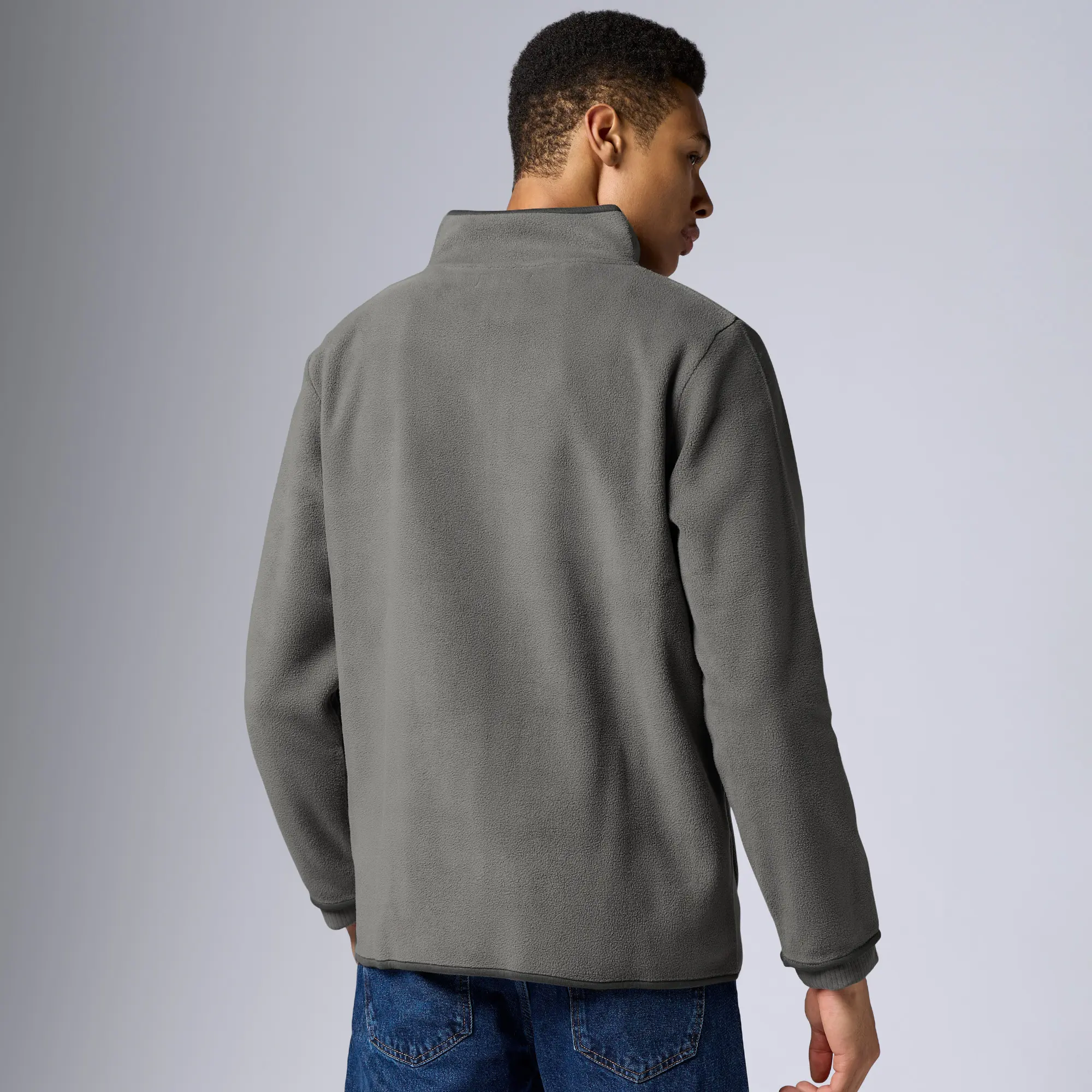 Mens Alterra Polar Fleece Jackets Moon Grey - Image 5