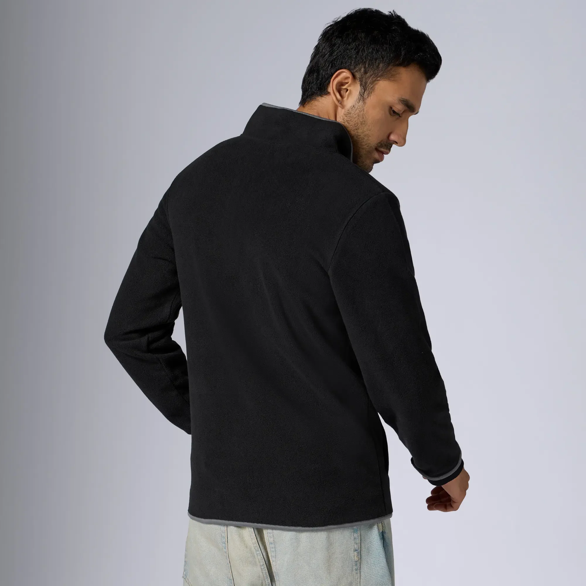 Mens Alterra Polar Fleece Jackets Pitch Black - Image 5