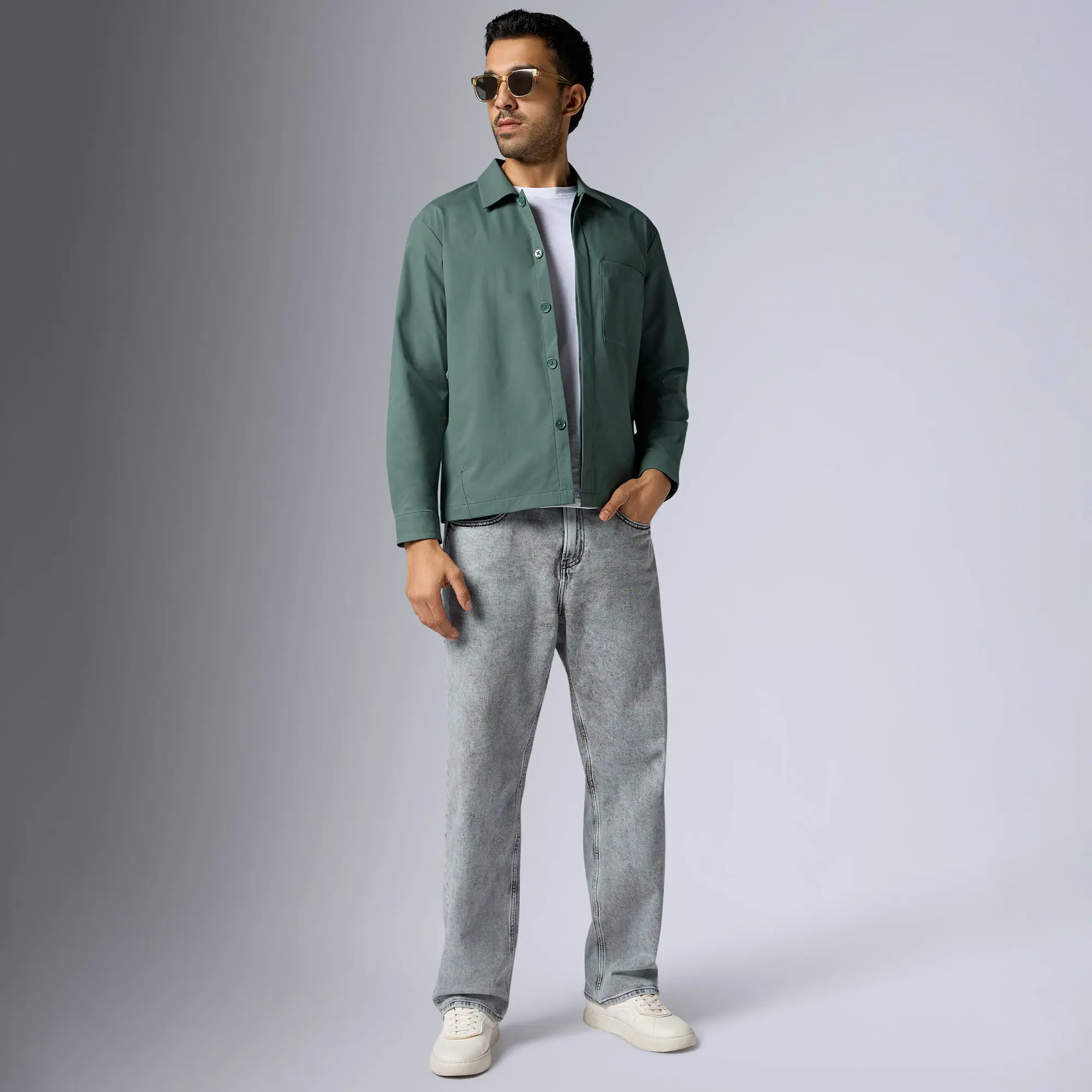 Amp Polyester Shacket Pine Green - Image 3