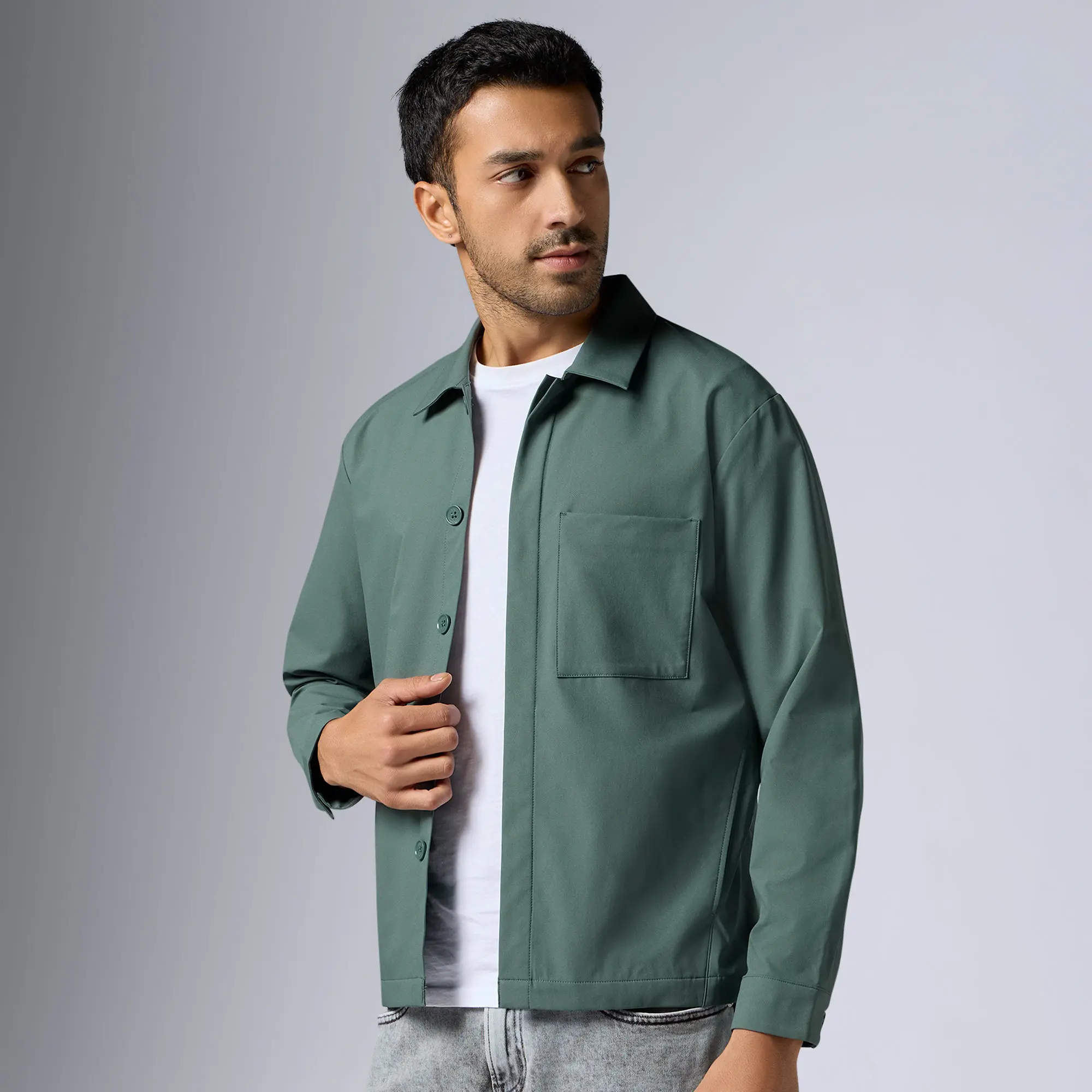 Amp Polyester Shacket Pine Green - Image 4