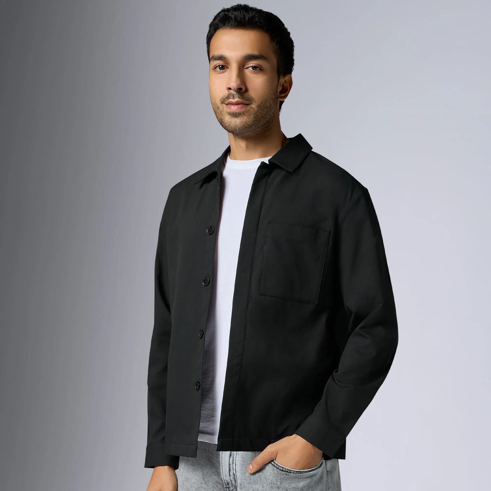 Amp Polyester Shacket Pitch Black - Image 2