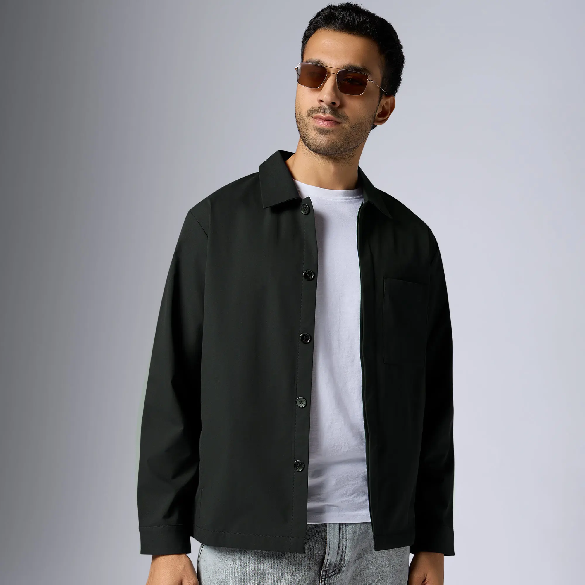 Amp Polyester Shacket Pitch Black - Image 4