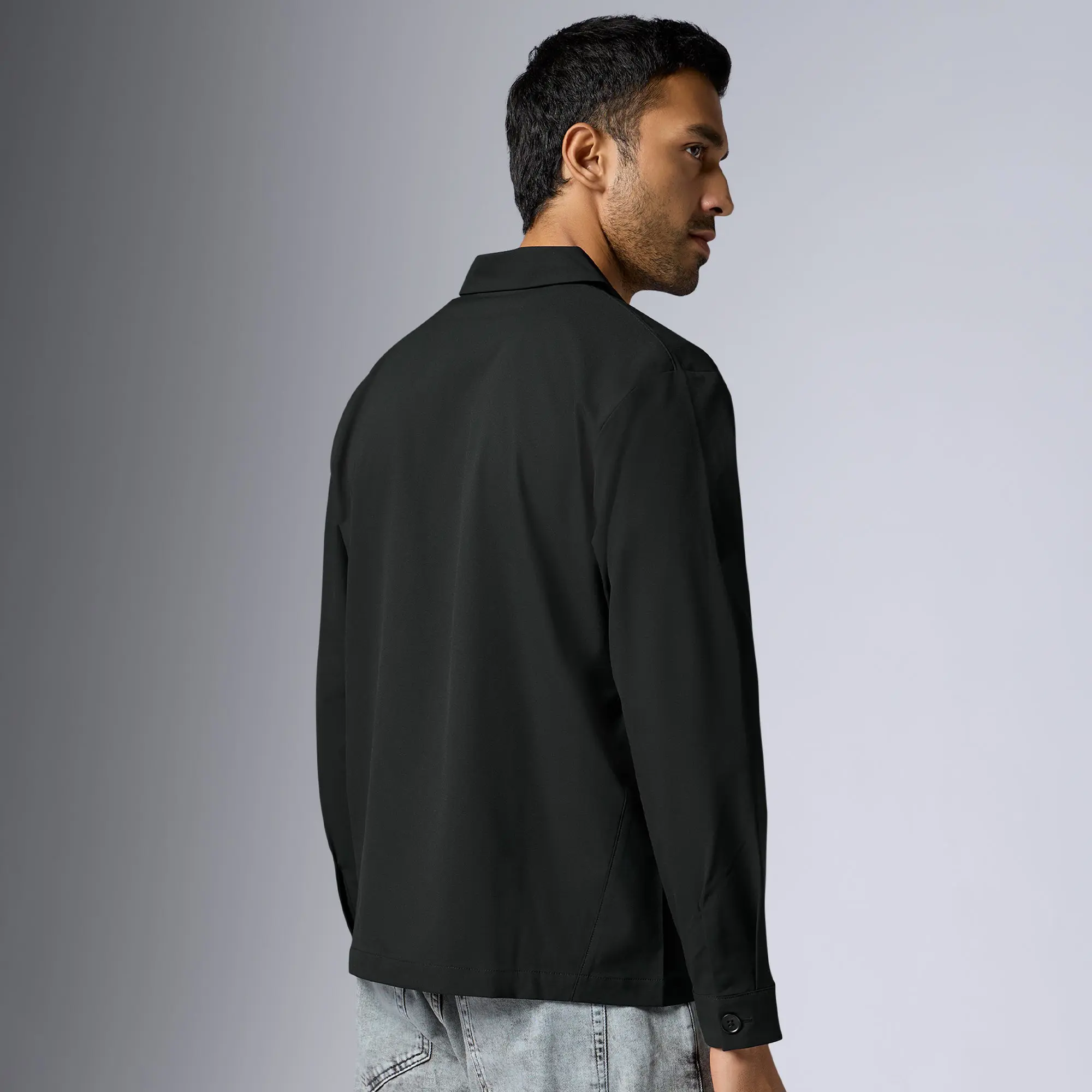Amp Polyester Shacket Pitch Black - Image 5