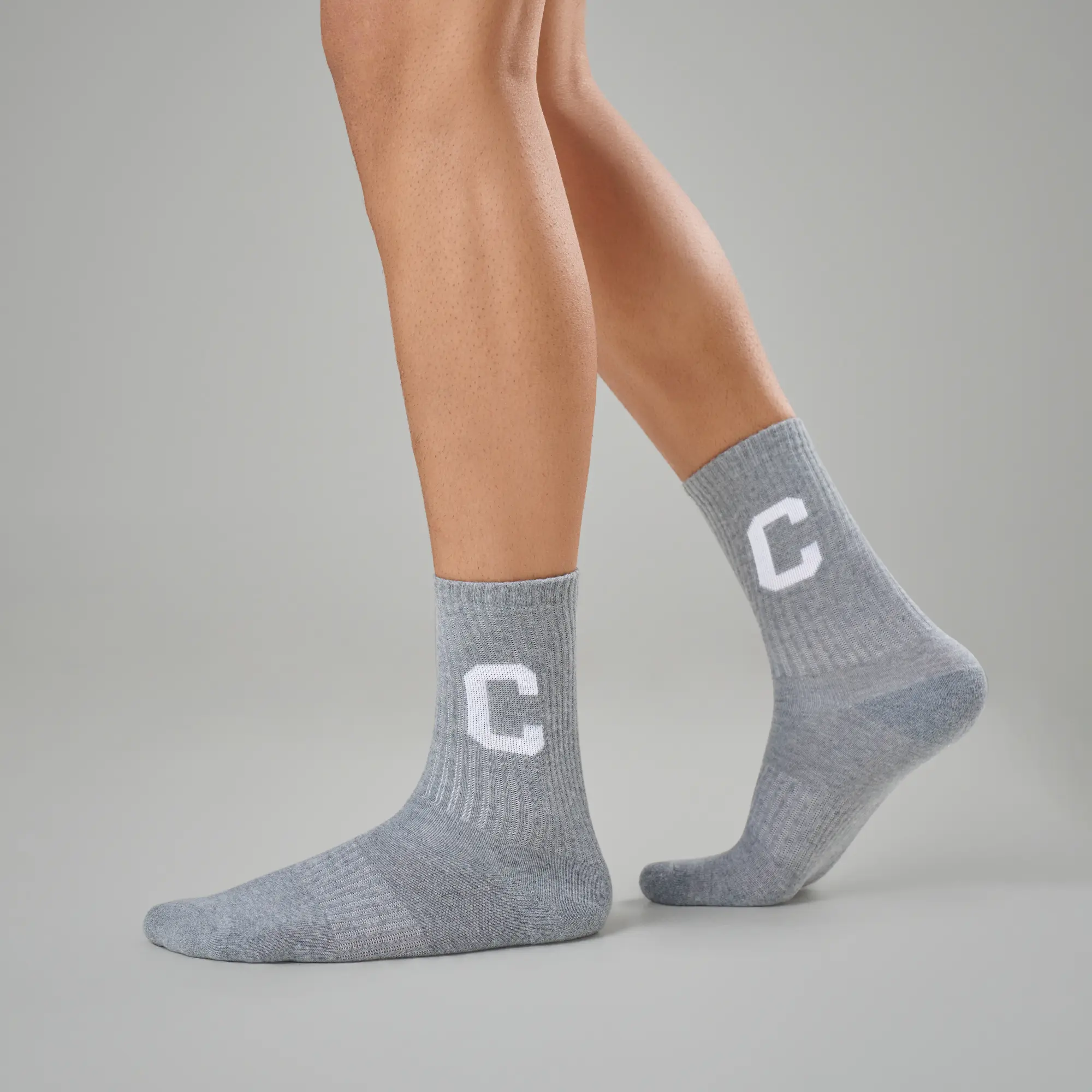 Crew Calf Length Socks - Concrete Grey - Image 4