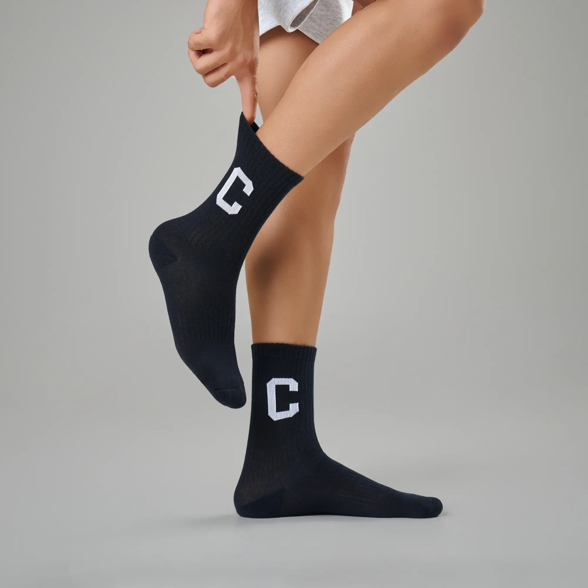 Crew Calf Length Socks - Ink Black - Image 2
