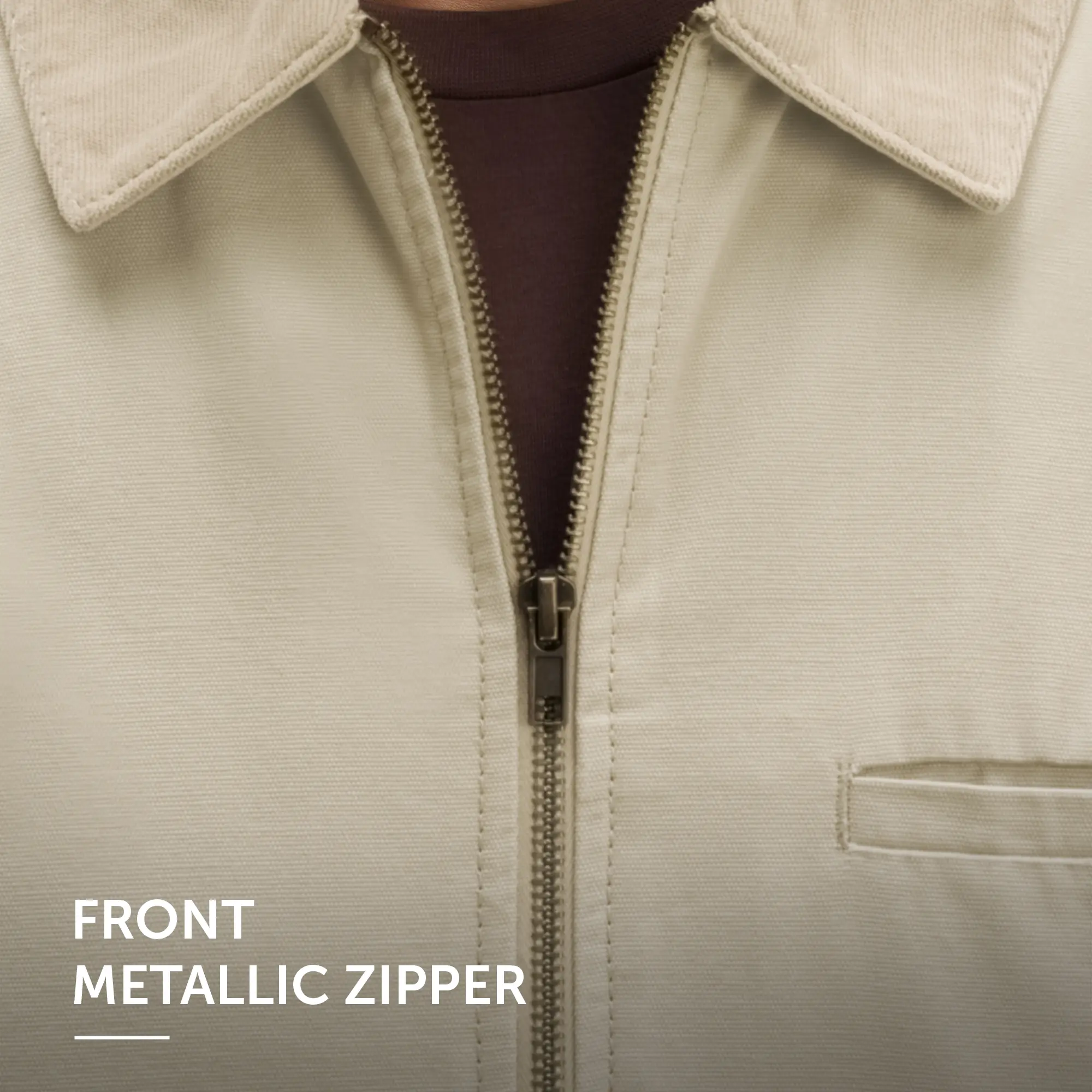 Cotton Canvas Jacket - Dusty Beige - Image 5