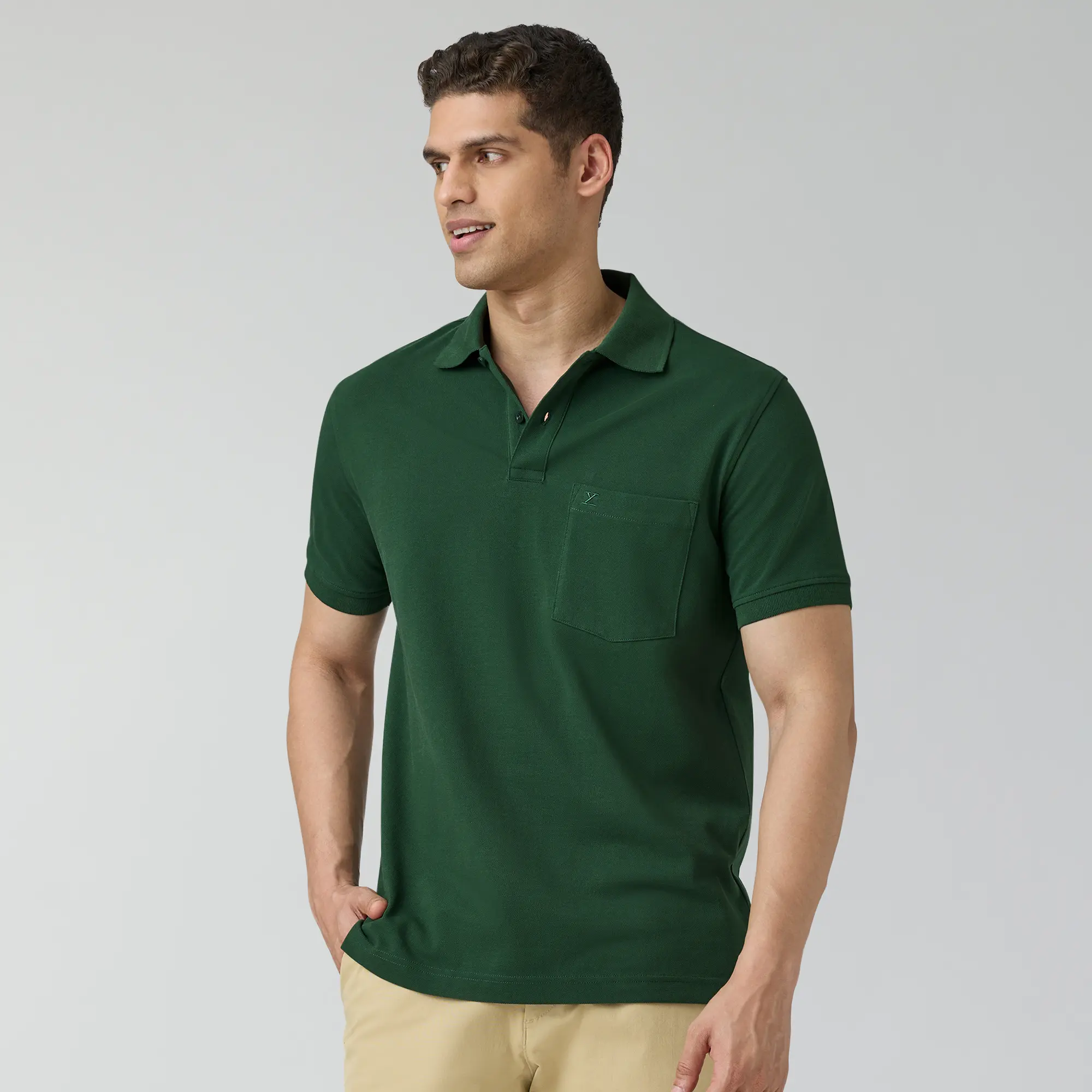 Code Polo T-shirts Basil Green - Image 4