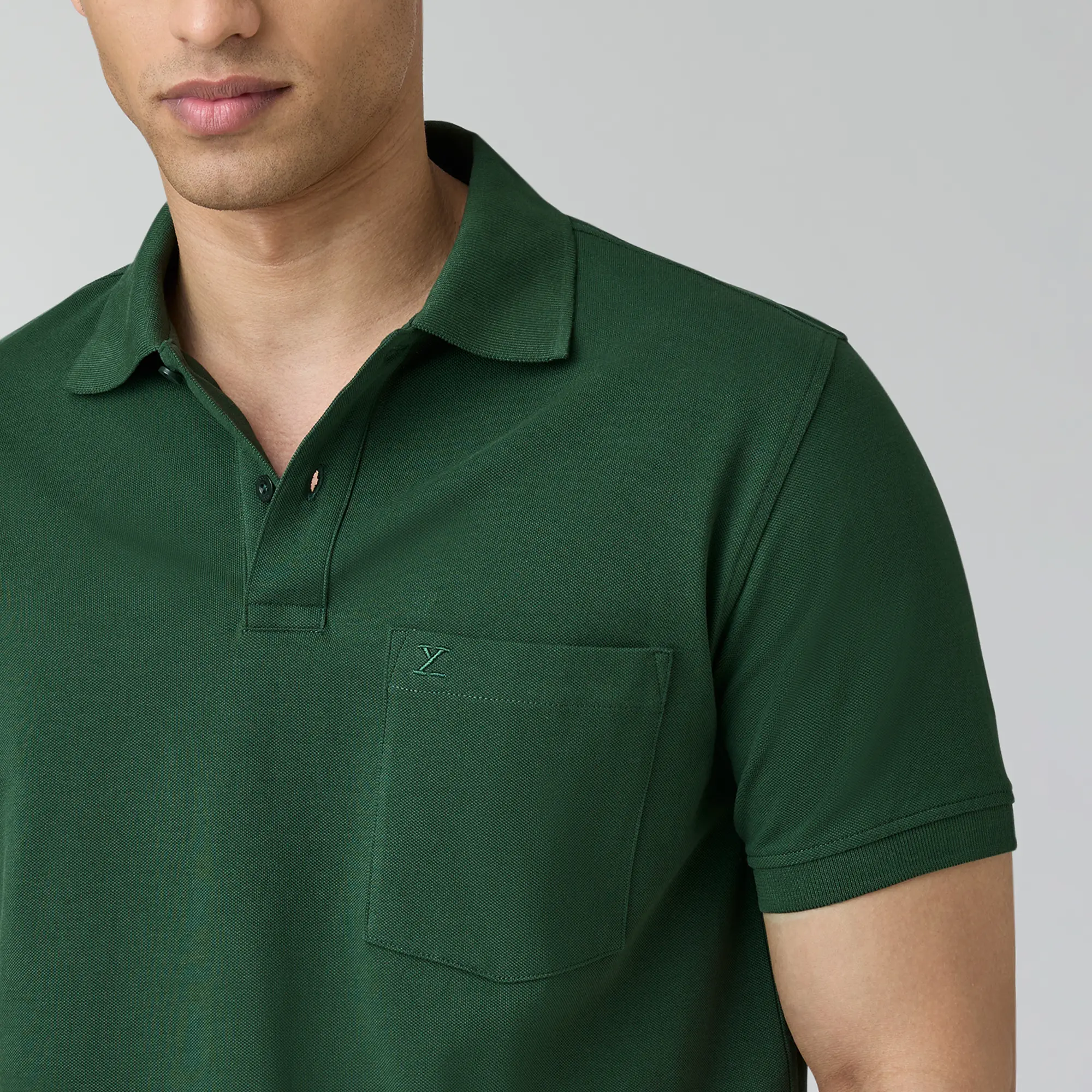 Code Polo T-shirts Basil Green - Image 6