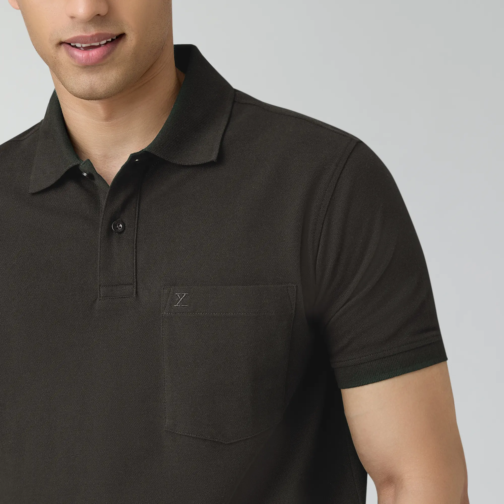 Code Polo T-shirts Mocha Brown - Image 6