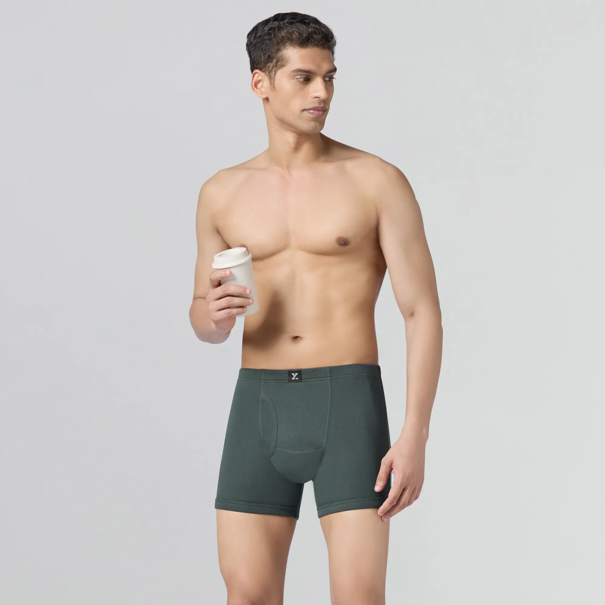 Nova Cotton Boxer Briefs (Inner Elastic) - Anchor Grey - Image 3