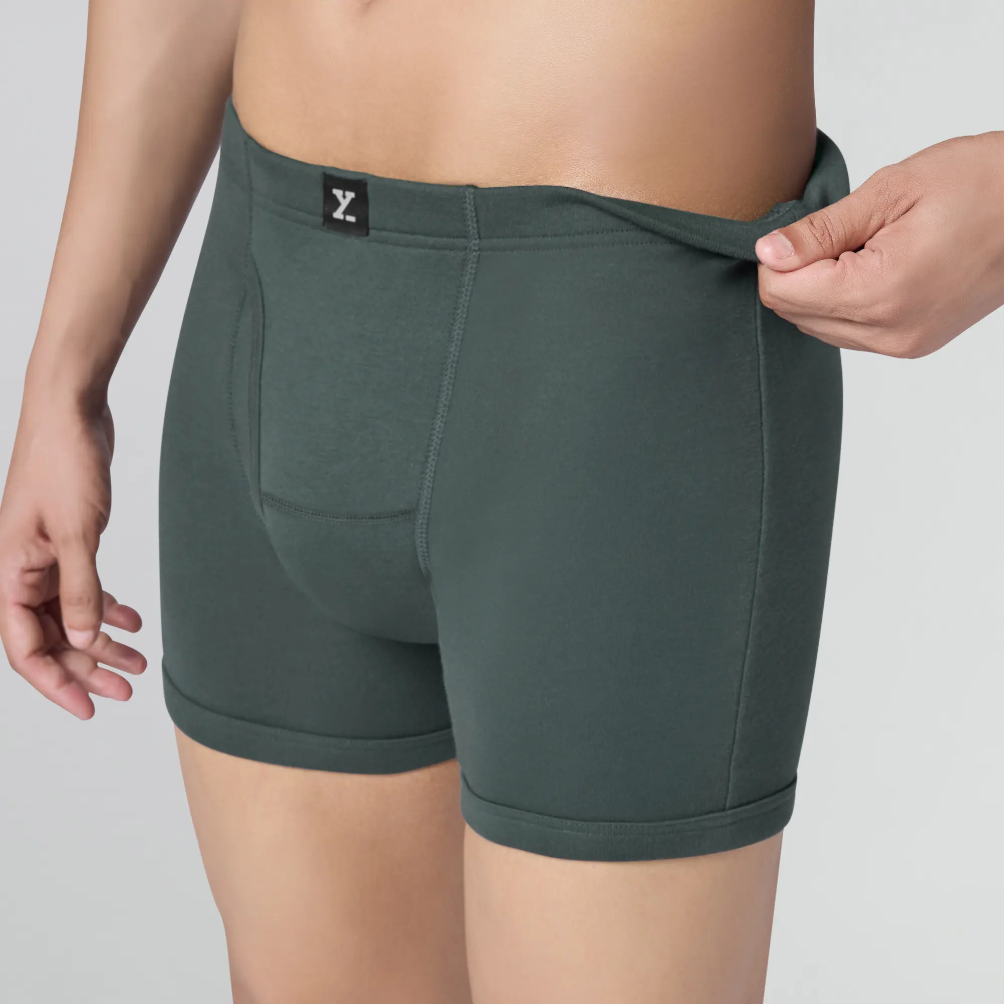 Nova Cotton Boxer Briefs (Inner Elastic) - Anchor Grey - Image 4