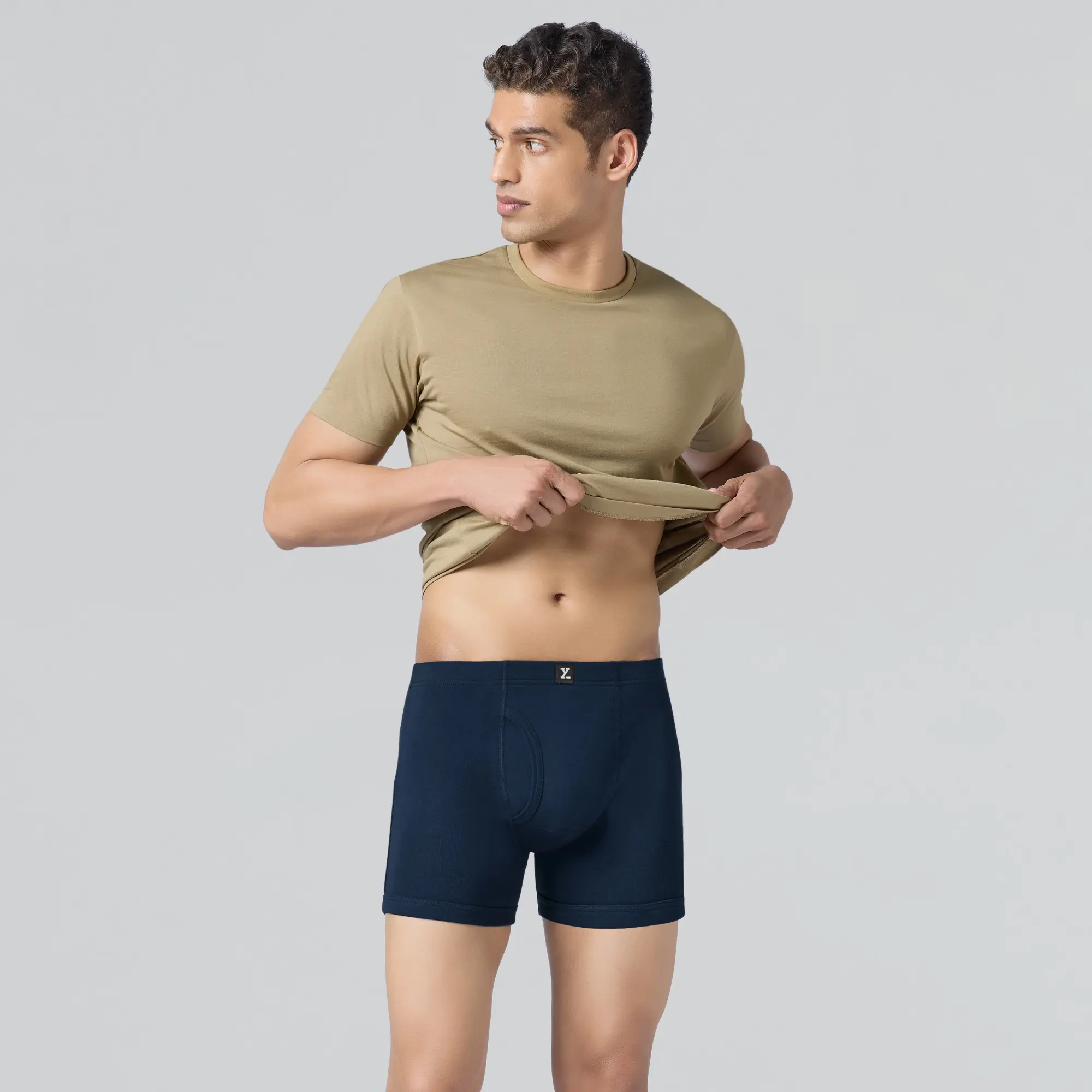 Nova Cotton Boxer Briefs (Inner Elastic) - Midnight Blue - Image 2