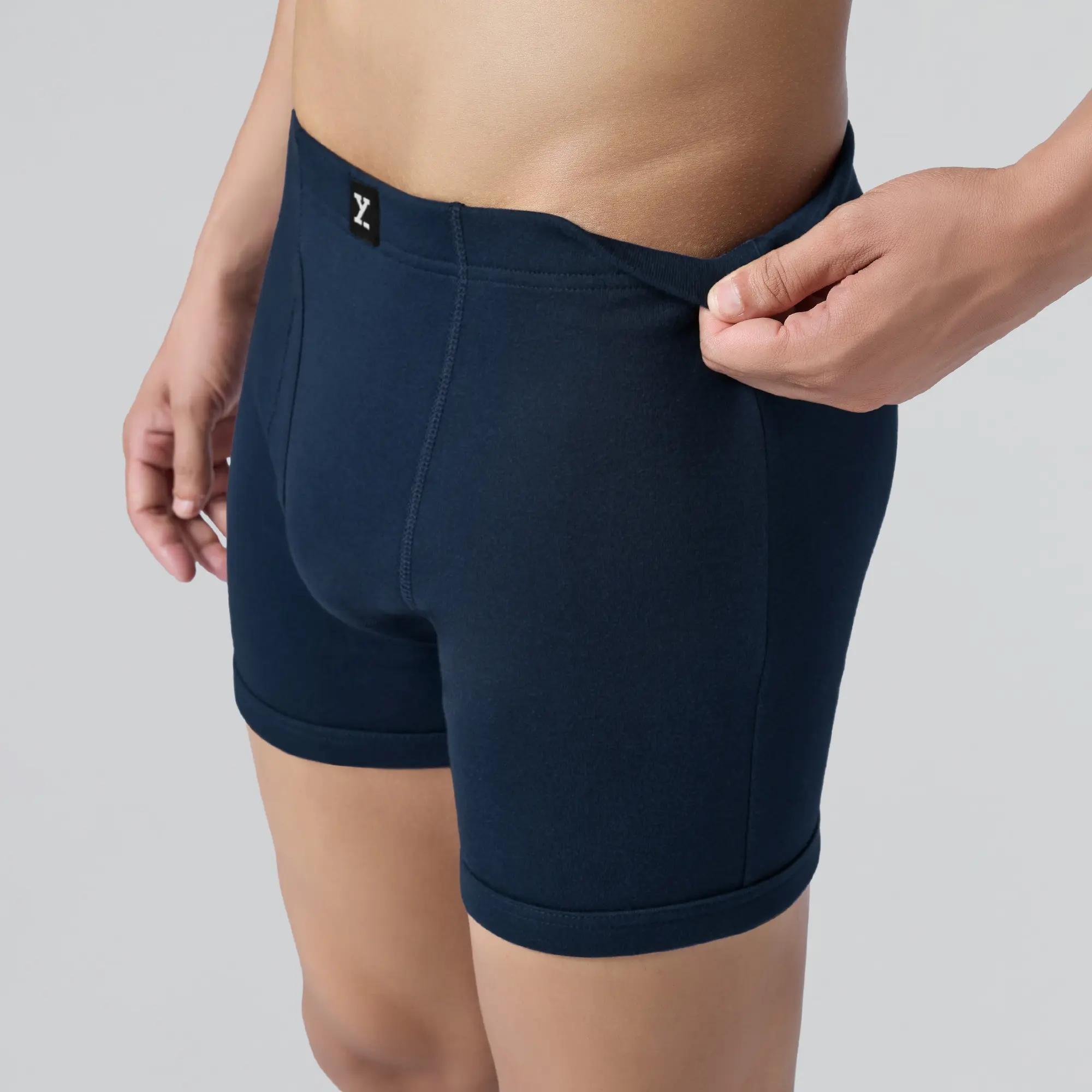 Nova Cotton Boxer Briefs (Inner Elastic) - Midnight Blue - Image 4