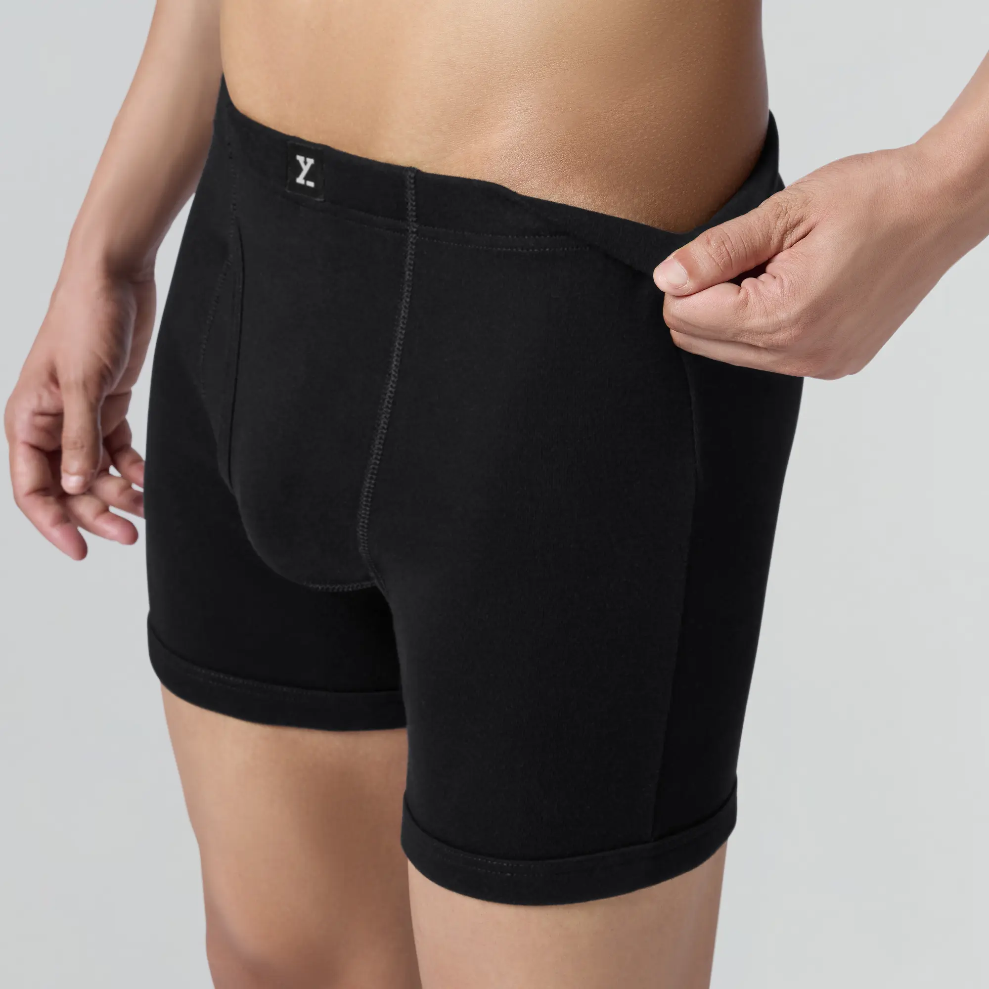 Nova Cotton Boxer Briefs (Inner Elastic) - Storm Grey - Image 4