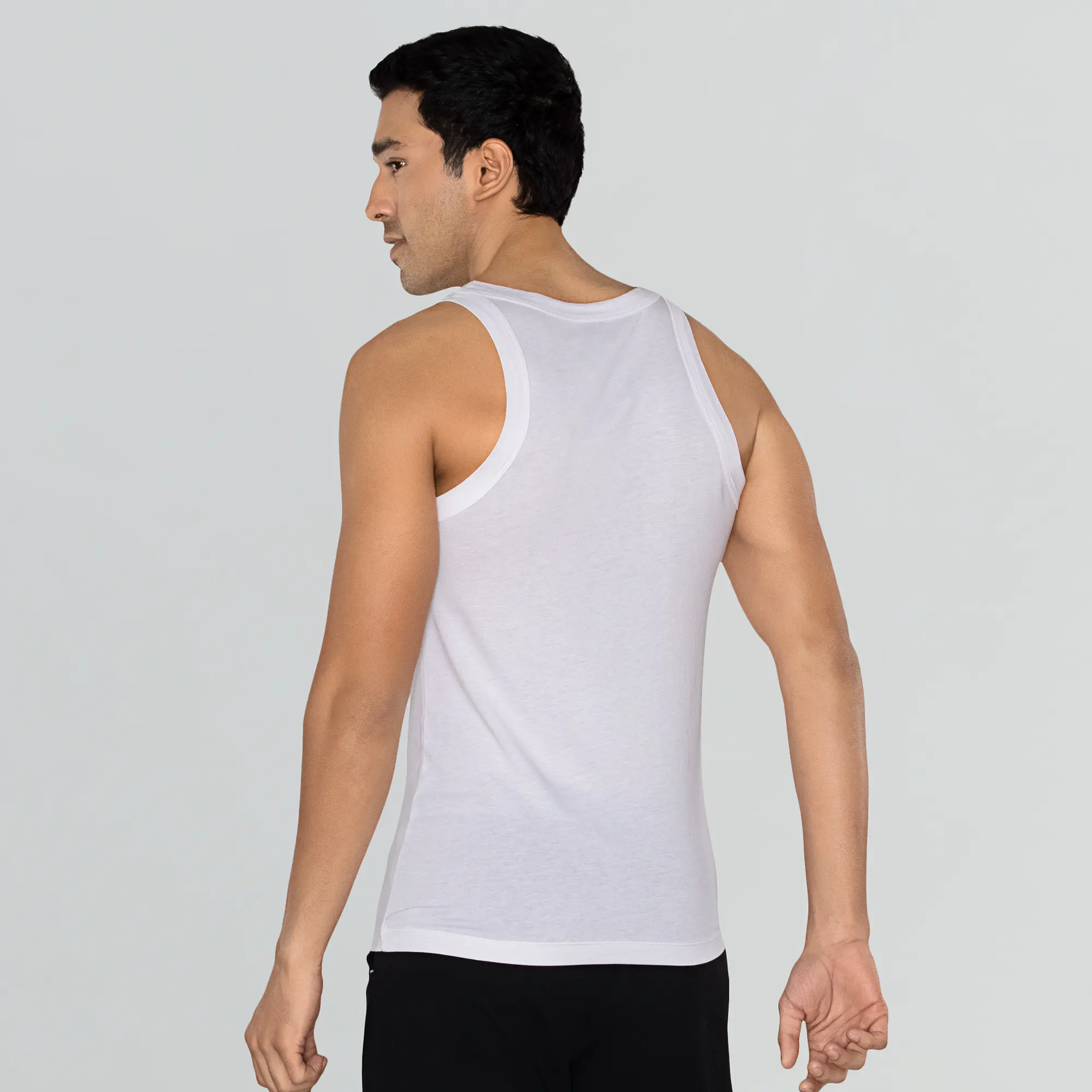 Ace Modal-Cotton Square Neck Vests Polar White Gym Fit - Image 4