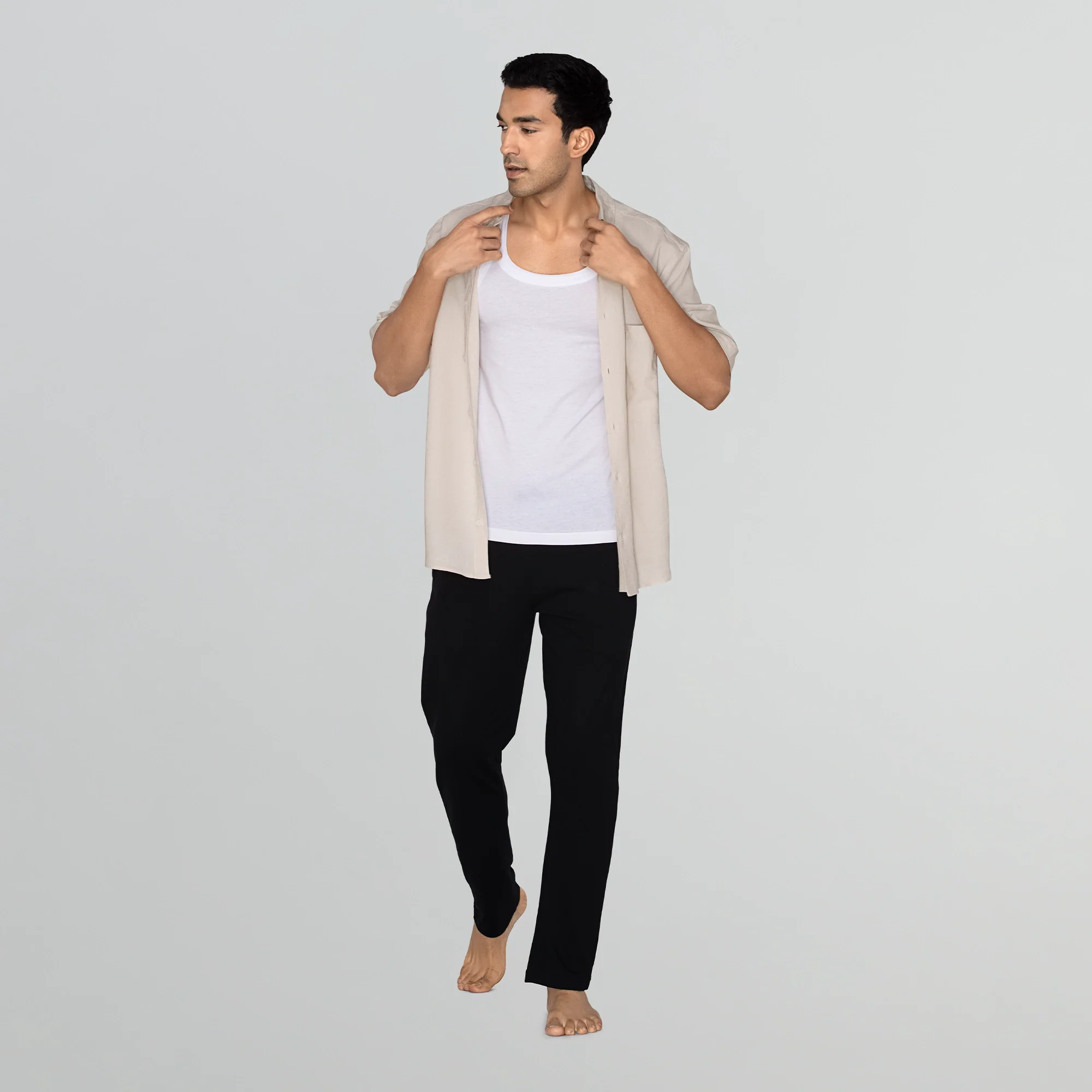Ace Modal-Cotton Square Neck Vests Polar White Gym Fit - Image 5